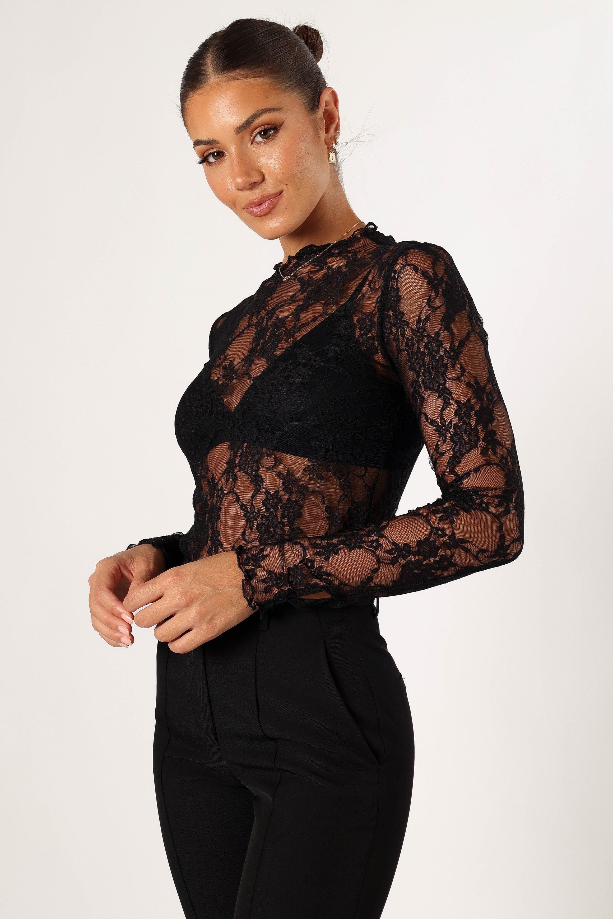 Ulysses Lace Top - Black sold by Petal & Pup product image thumbnail 2