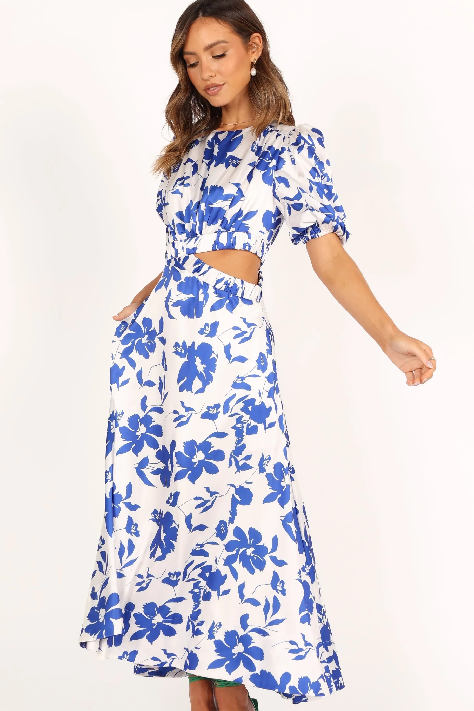 Aminah Puff Sleeve Dress - Blue Floral sold by Petal & Pup product image thumbnail 3