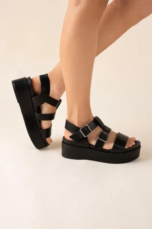 Drifter Platform Sandal - Black sold by Petal & Pup