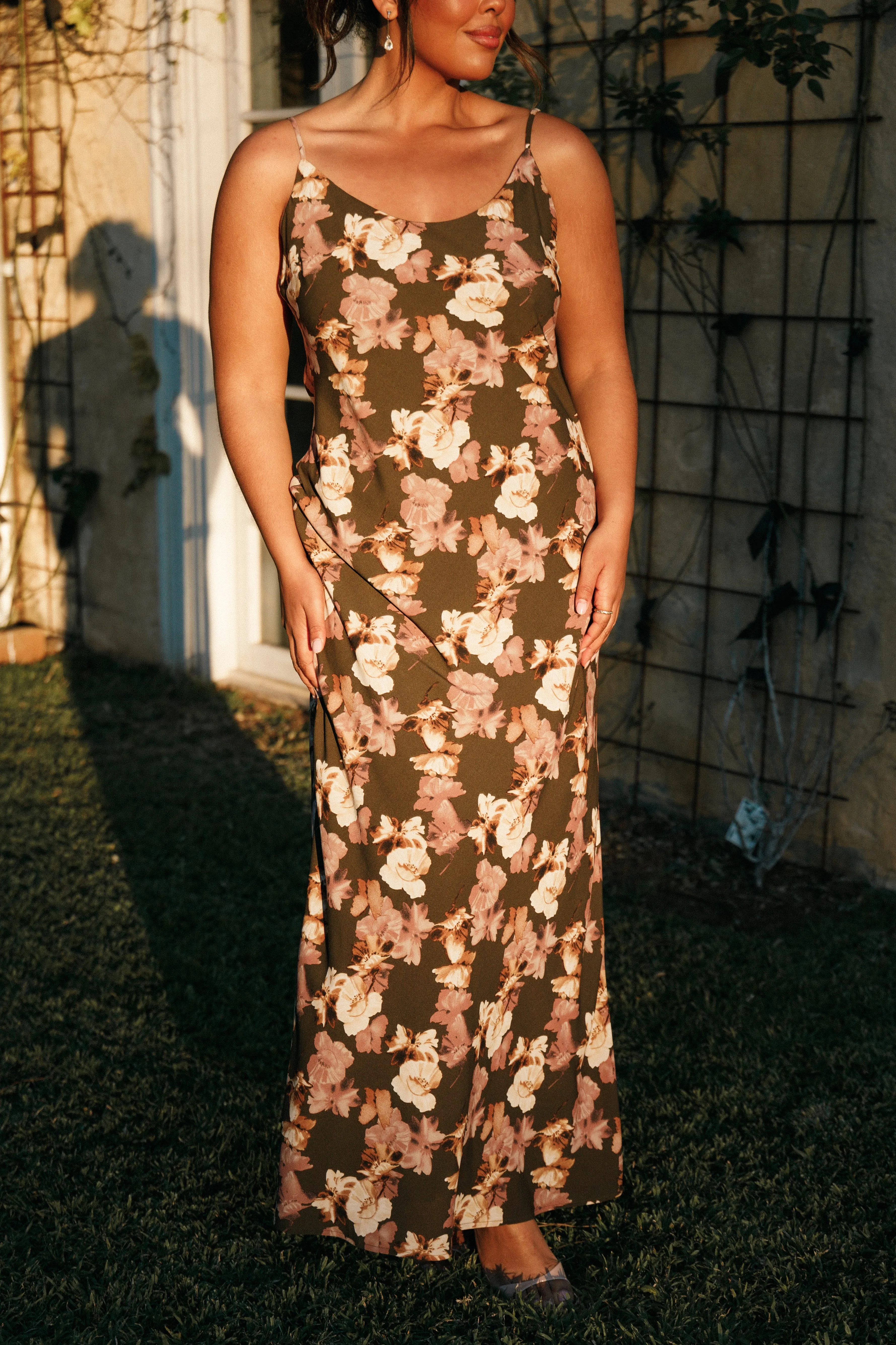 Jamie Maxi Slip Dress - Olive Floral sold by Petal & Pup product image thumbnail 2