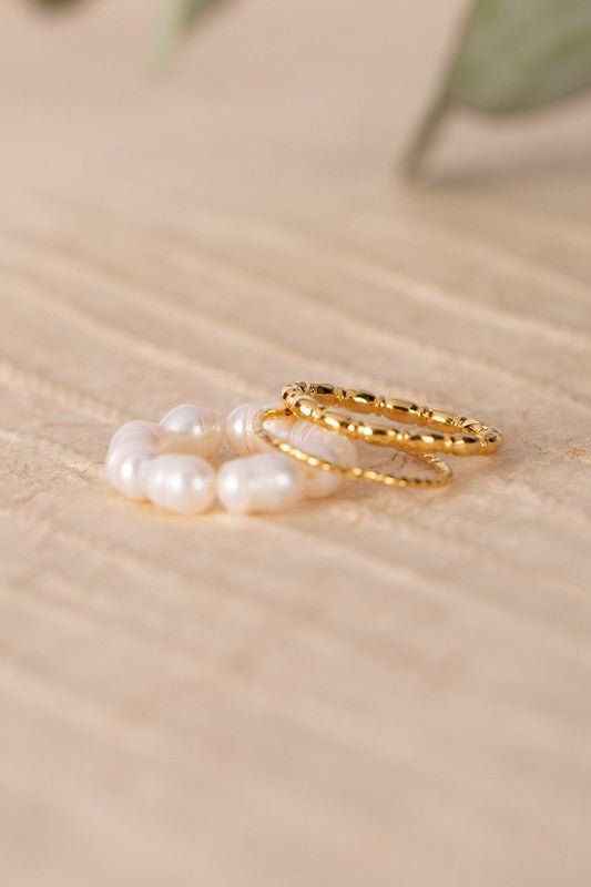Pearl Ring Set - Gold sold by Petal & Pup product image thumbnail 3