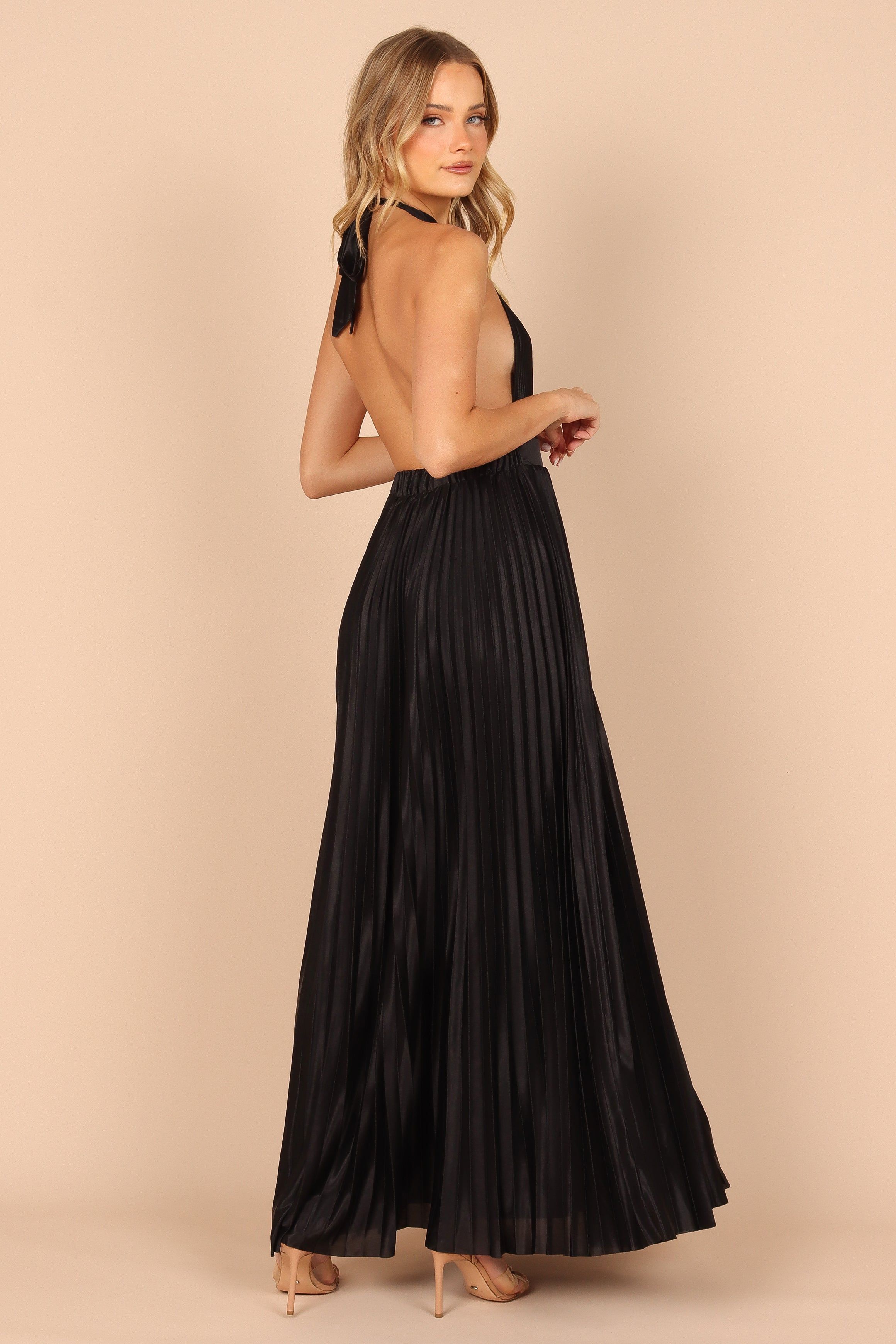 Elle Halter Neck Maxi Dress - Black sold by Petal & Pup product image thumbnail 4