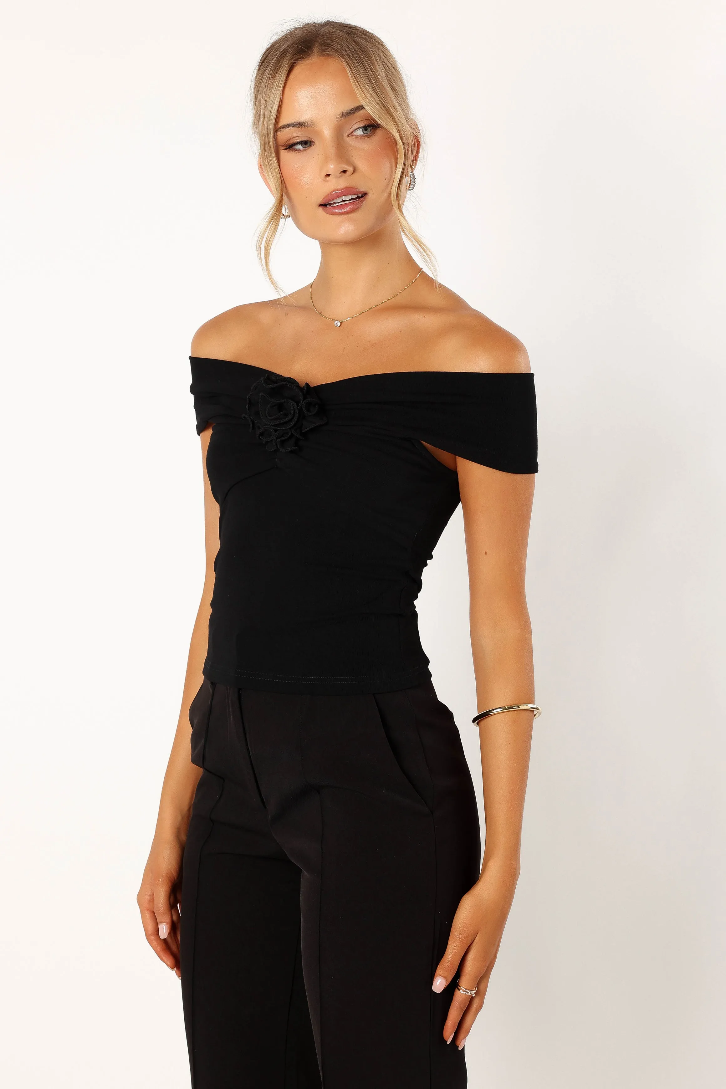 Yvette Rosette Top - Black sold by Petal & Pup product image thumbnail 2