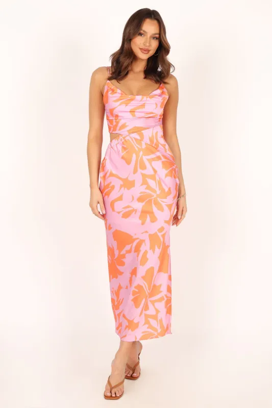 Mille Slip Midi Dress - Pink Orange sold by Petal & Pup