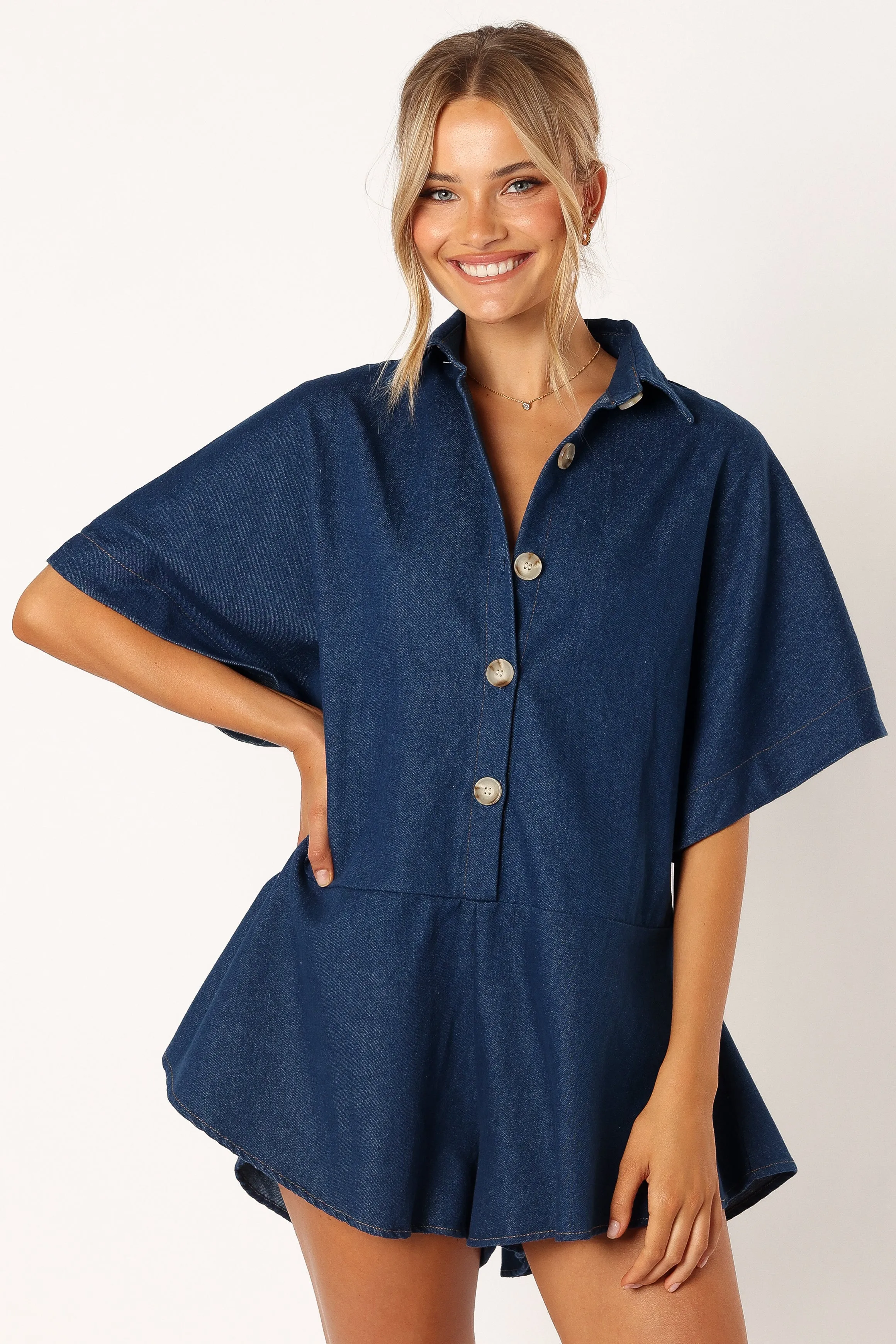 Harriette Romper - Dark Denim sold by Petal & Pup product image thumbnail 2