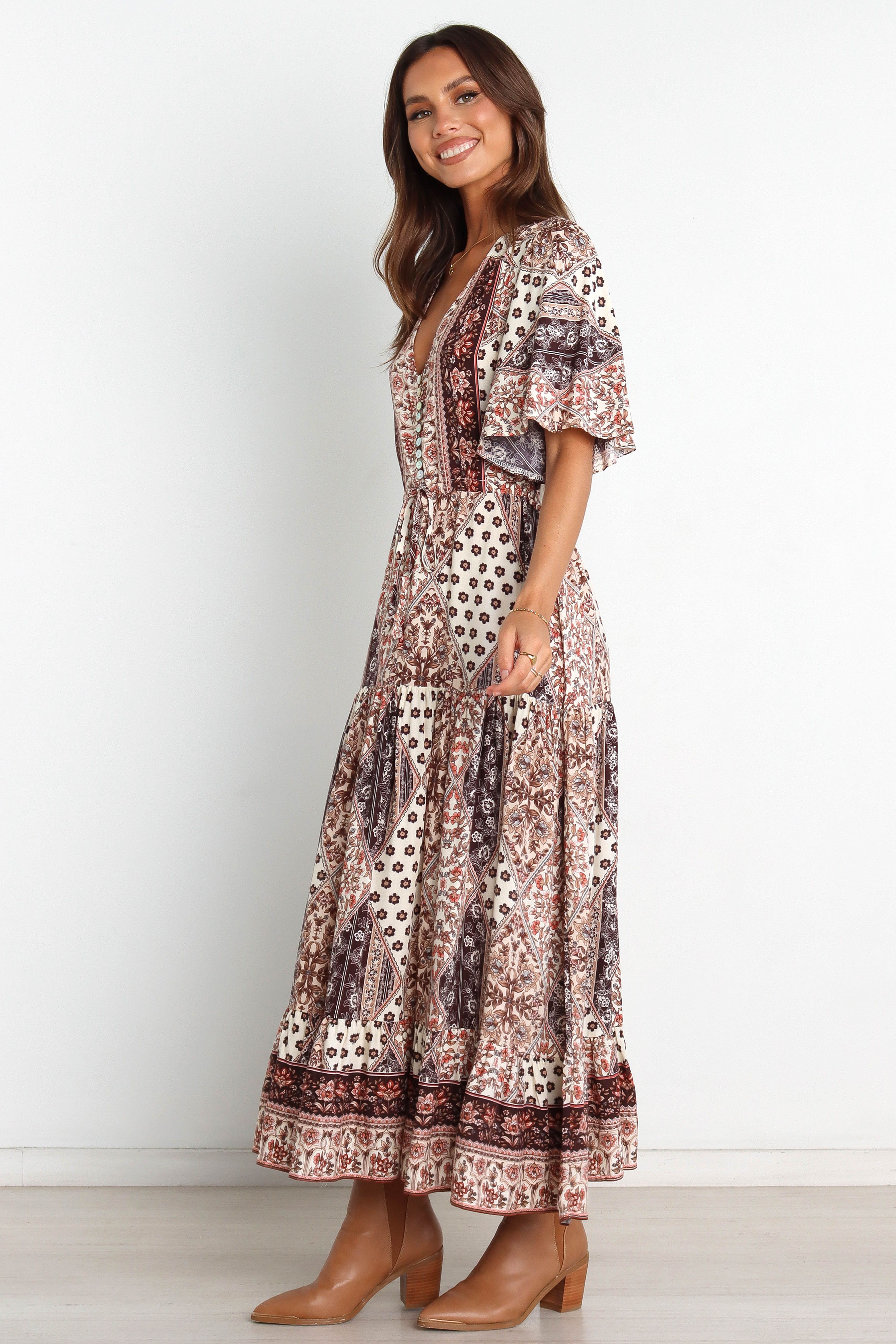 Kendra Dress - Brown sold by Petal & Pup product image thumbnail 5