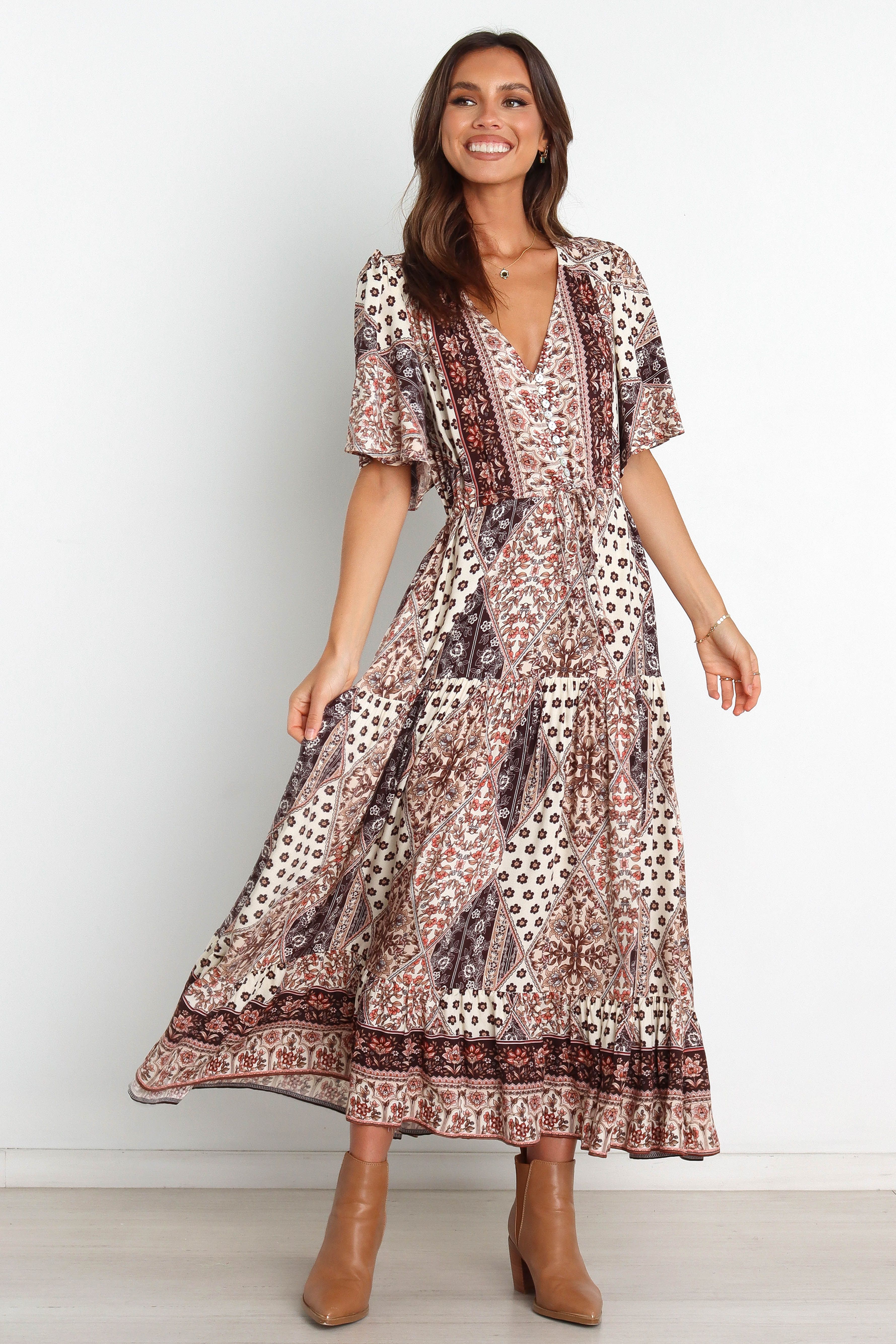 Kendra Dress - Brown sold by Petal & Pup product image thumbnail 7