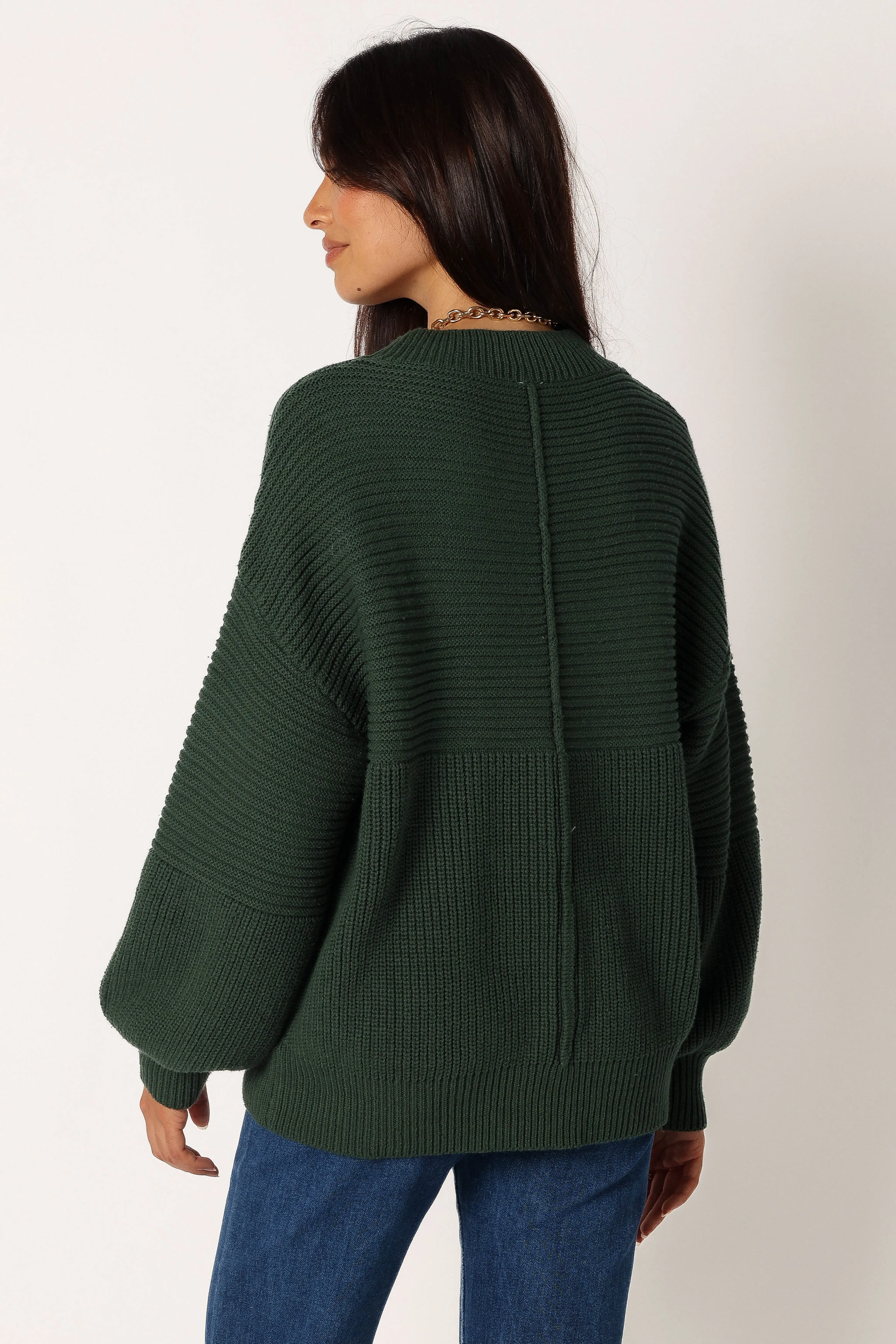 Meredith Ribbed Crewneck Knit Sweater - Green sold by Petal & Pup product image thumbnail 4