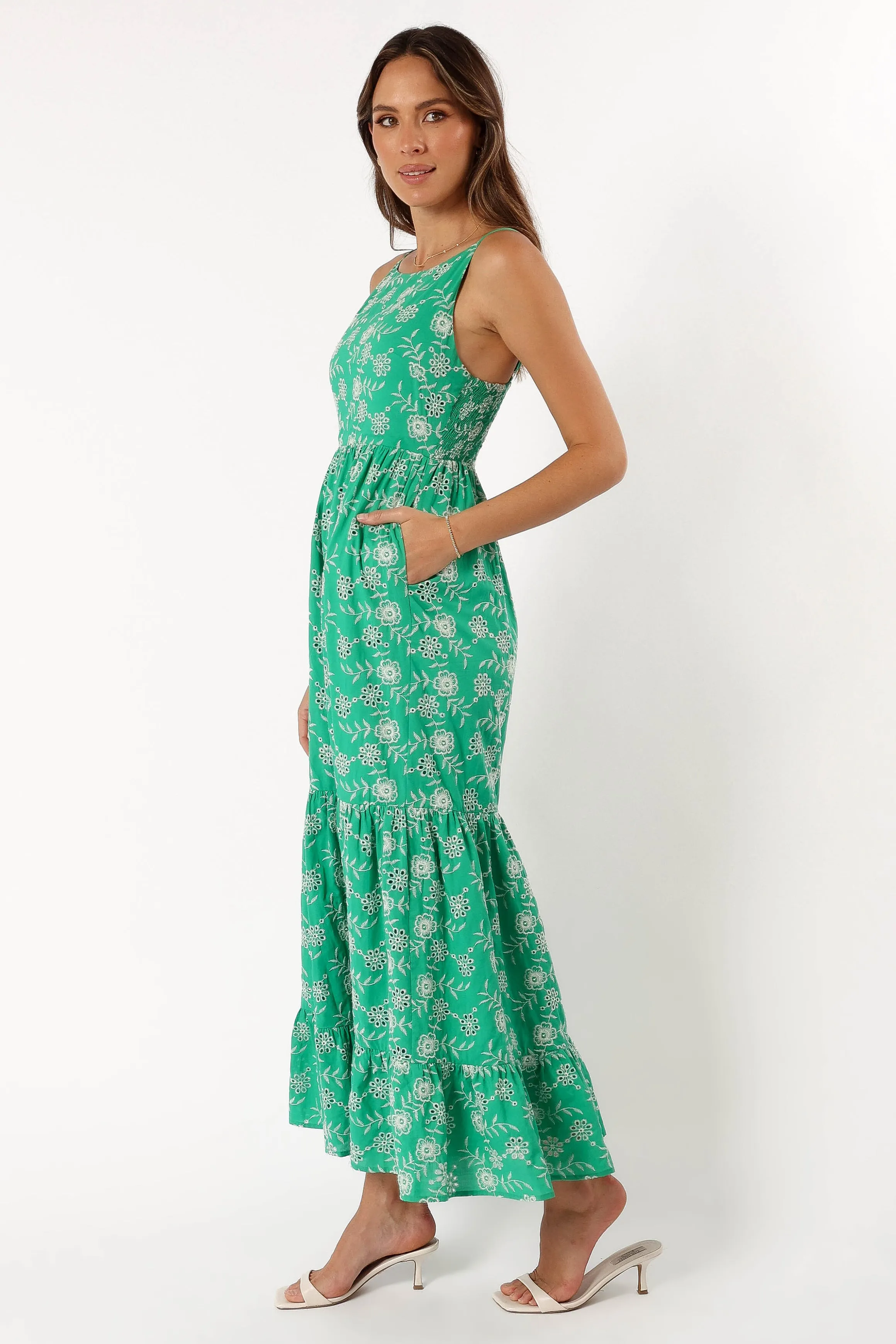 Jenson Maxi Dress - Green Eyelet sold by Petal & Pup product image thumbnail 3
