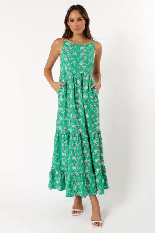 Jenson Maxi Dress - Green Eyelet sold by Petal & Pup