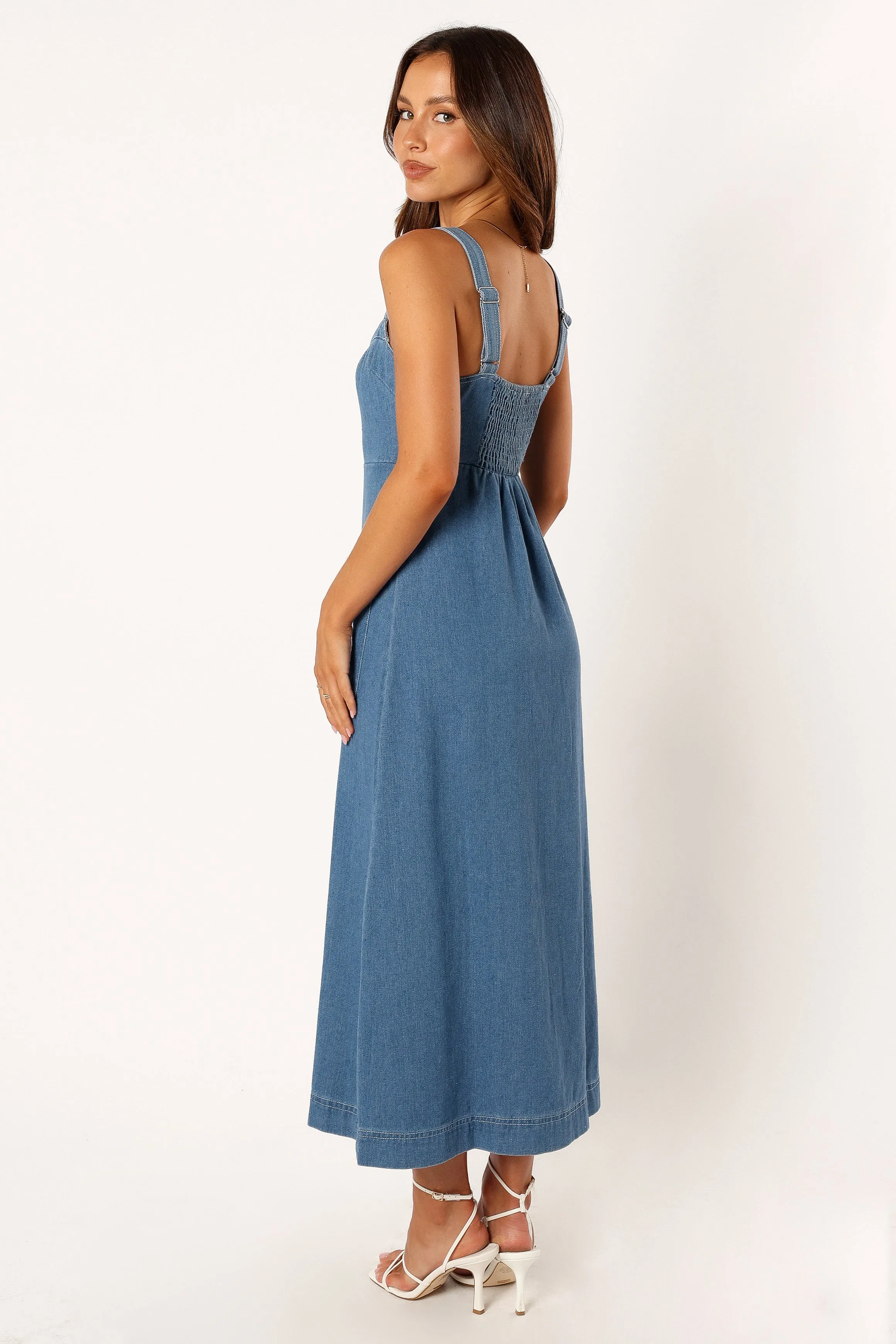 Bettie Midi Dress - Denim sold by Petal & Pup product image thumbnail 5