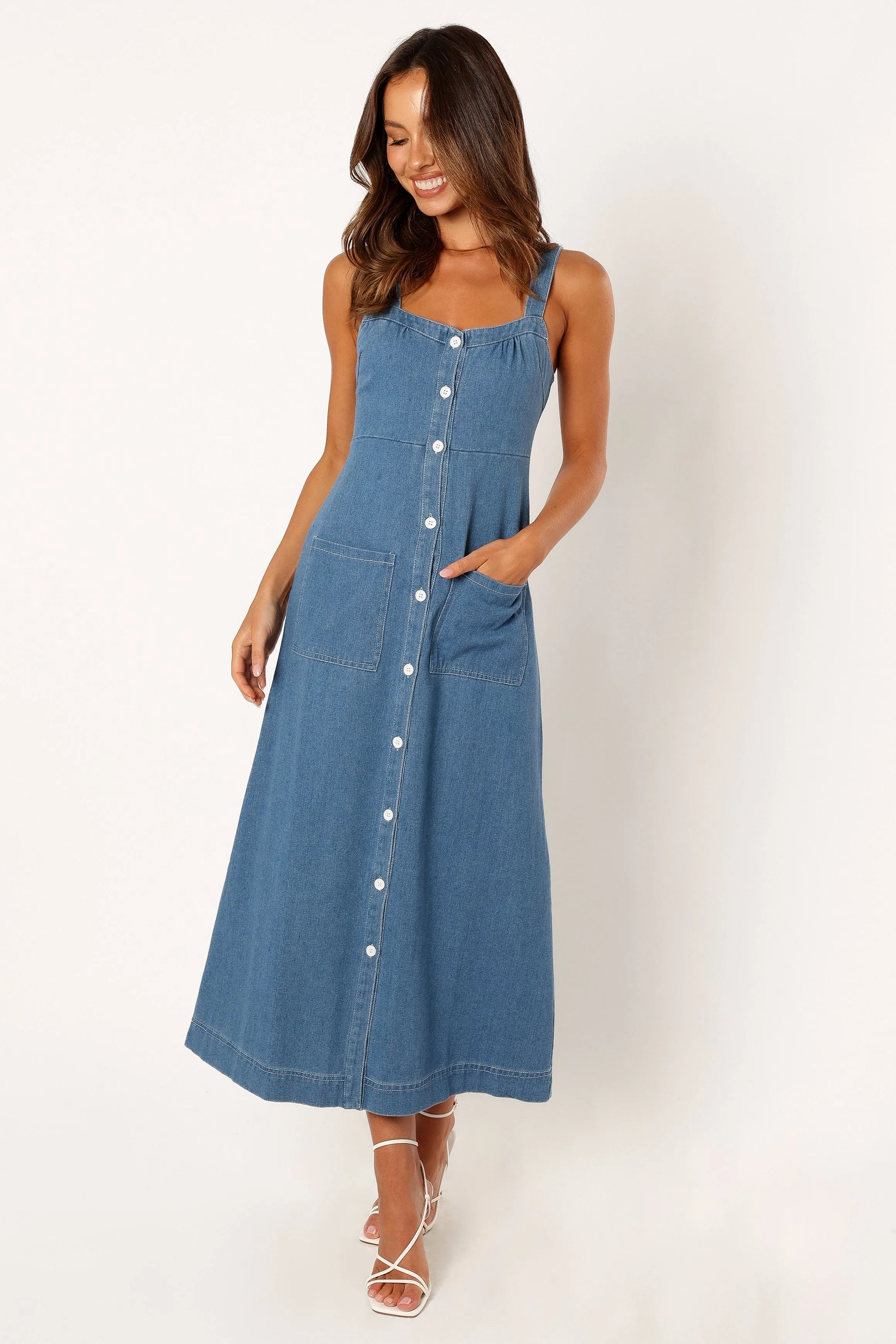Bettie Midi Dress - Denim sold by Petal & Pup product image thumbnail 3