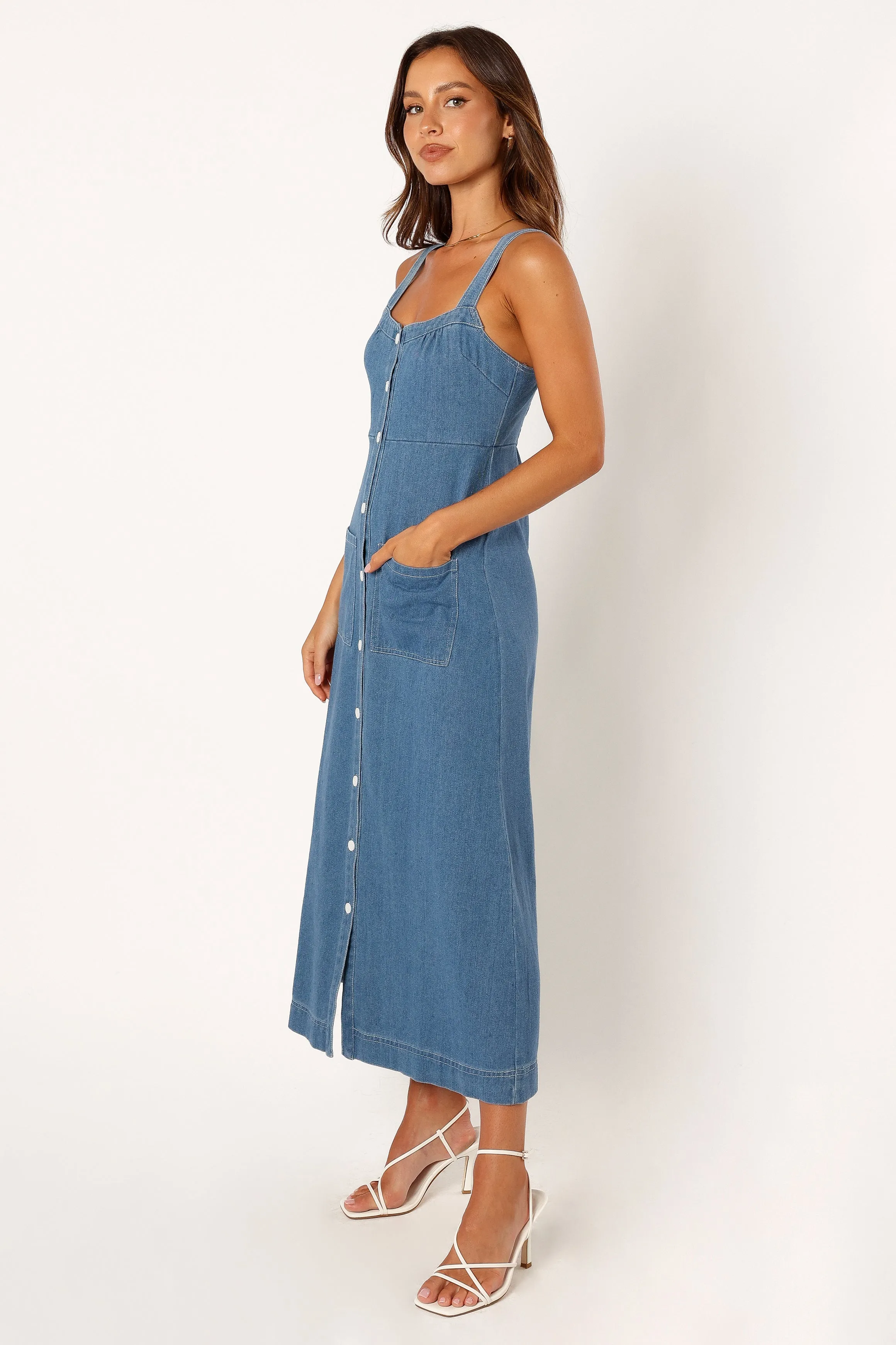 Bettie Midi Dress - Denim sold by Petal & Pup product image thumbnail 4