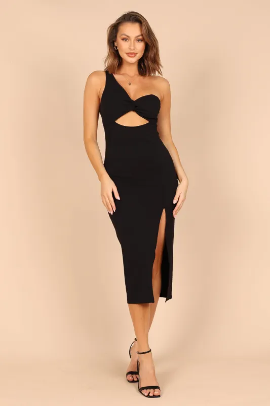 Larlan One Shoulder Dress - Black sold by Petal & Pup