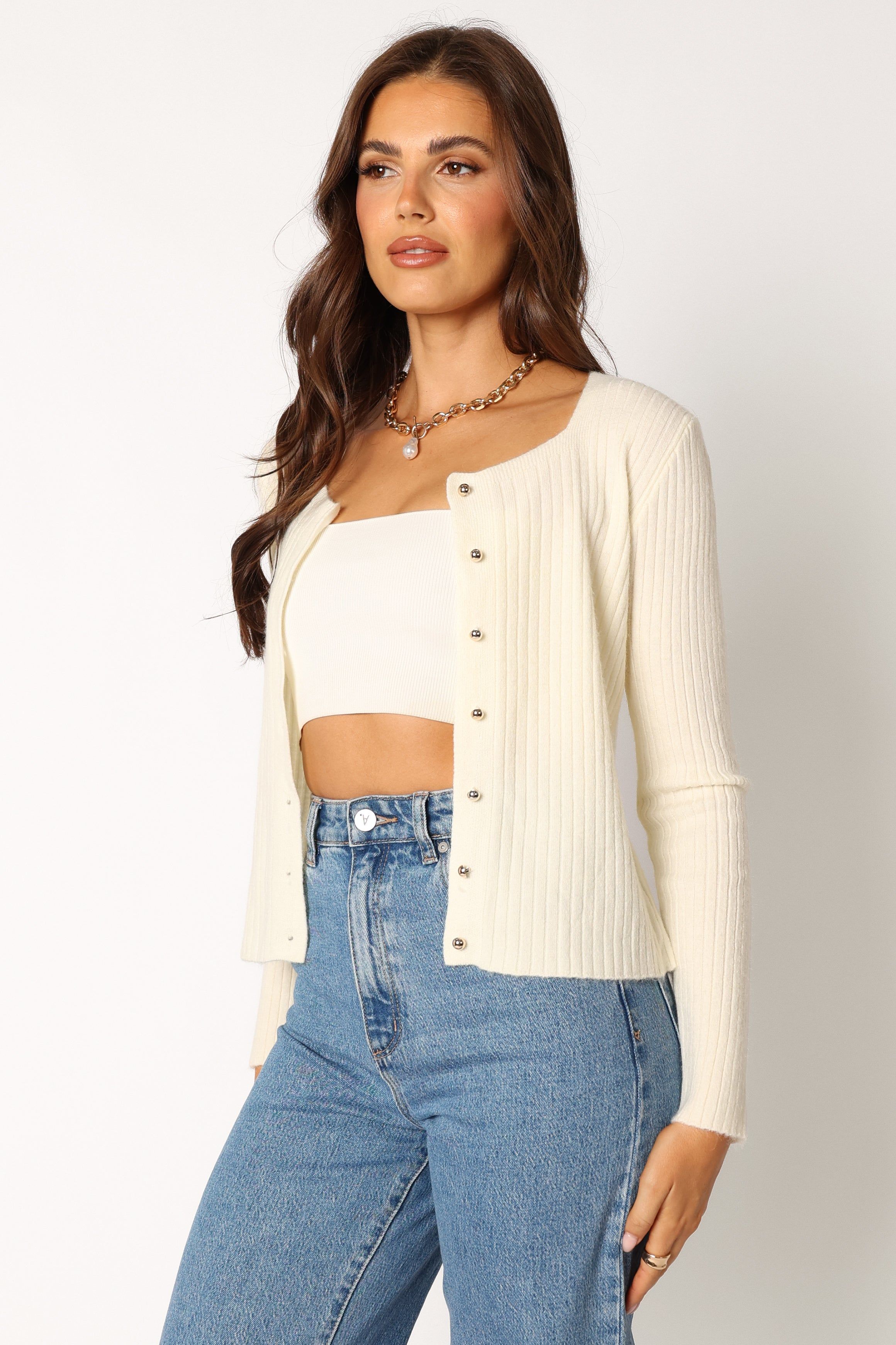 Sylvie Knit Cardigan - White sold by Petal & Pup product image thumbnail 2