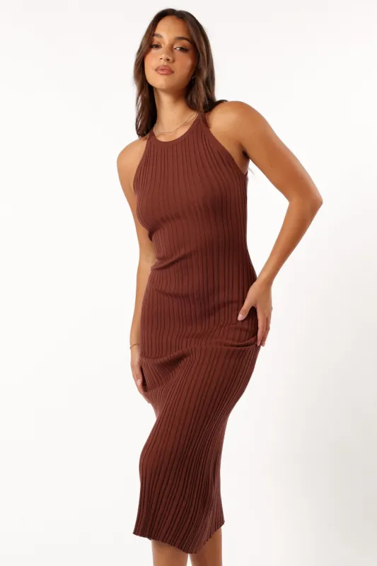 Brighton Maxi Dress - Chocolate Brown sold by Petal & Pup