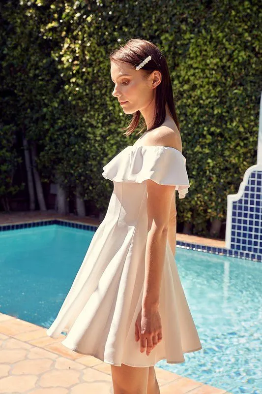 Susie Ruffle Mini Dress - White sold by Petal & Pup product image thumbnail 3