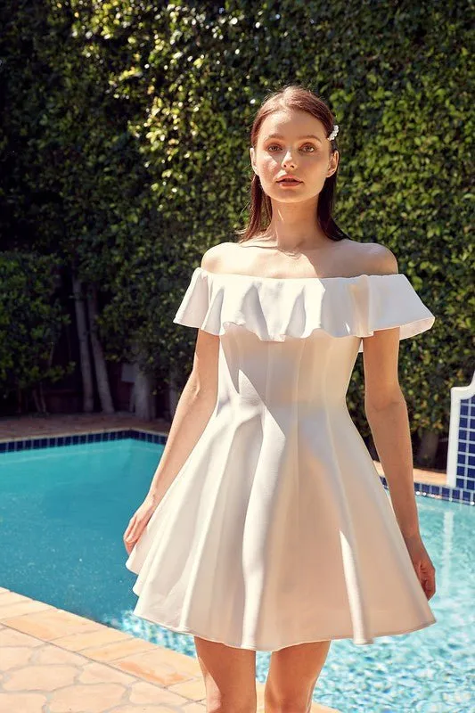 Susie Ruffle Mini Dress - White sold by Petal & Pup product image thumbnail 2