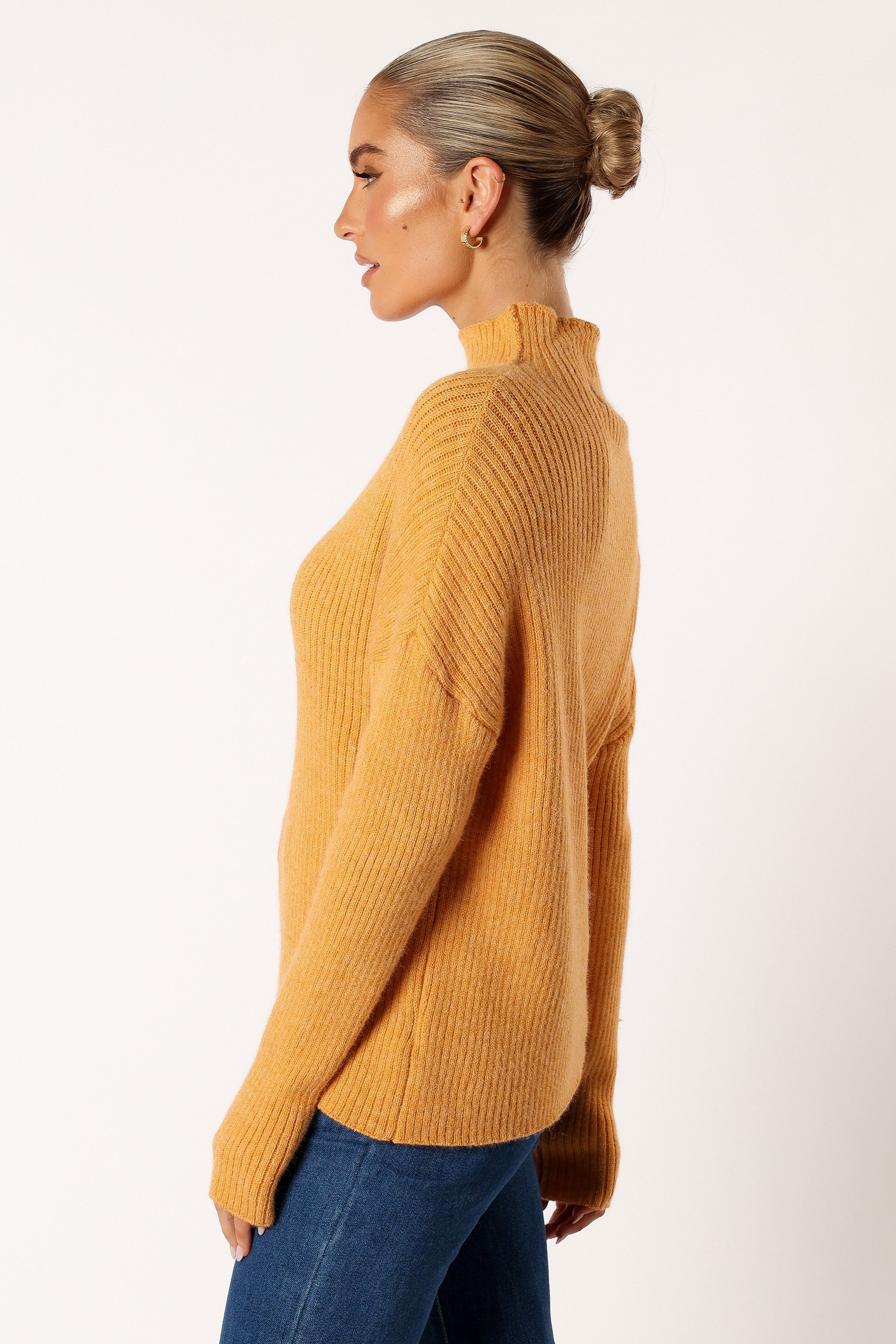 Kora Mock Neck Knit Sweater - Camel sold by Petal & Pup product image thumbnail 5