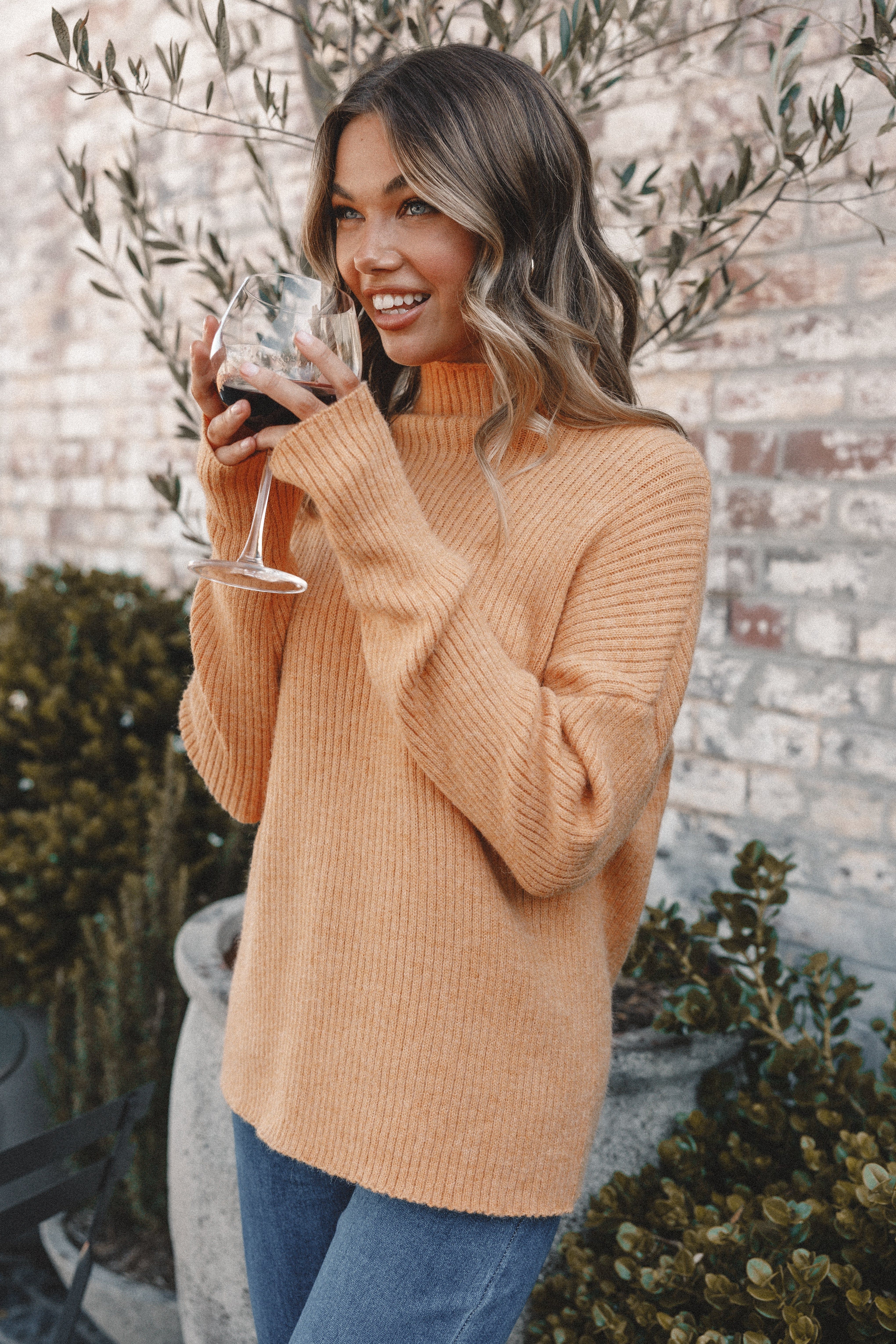 Kora Mock Neck Knit Sweater - Camel sold by Petal & Pup product image thumbnail 3