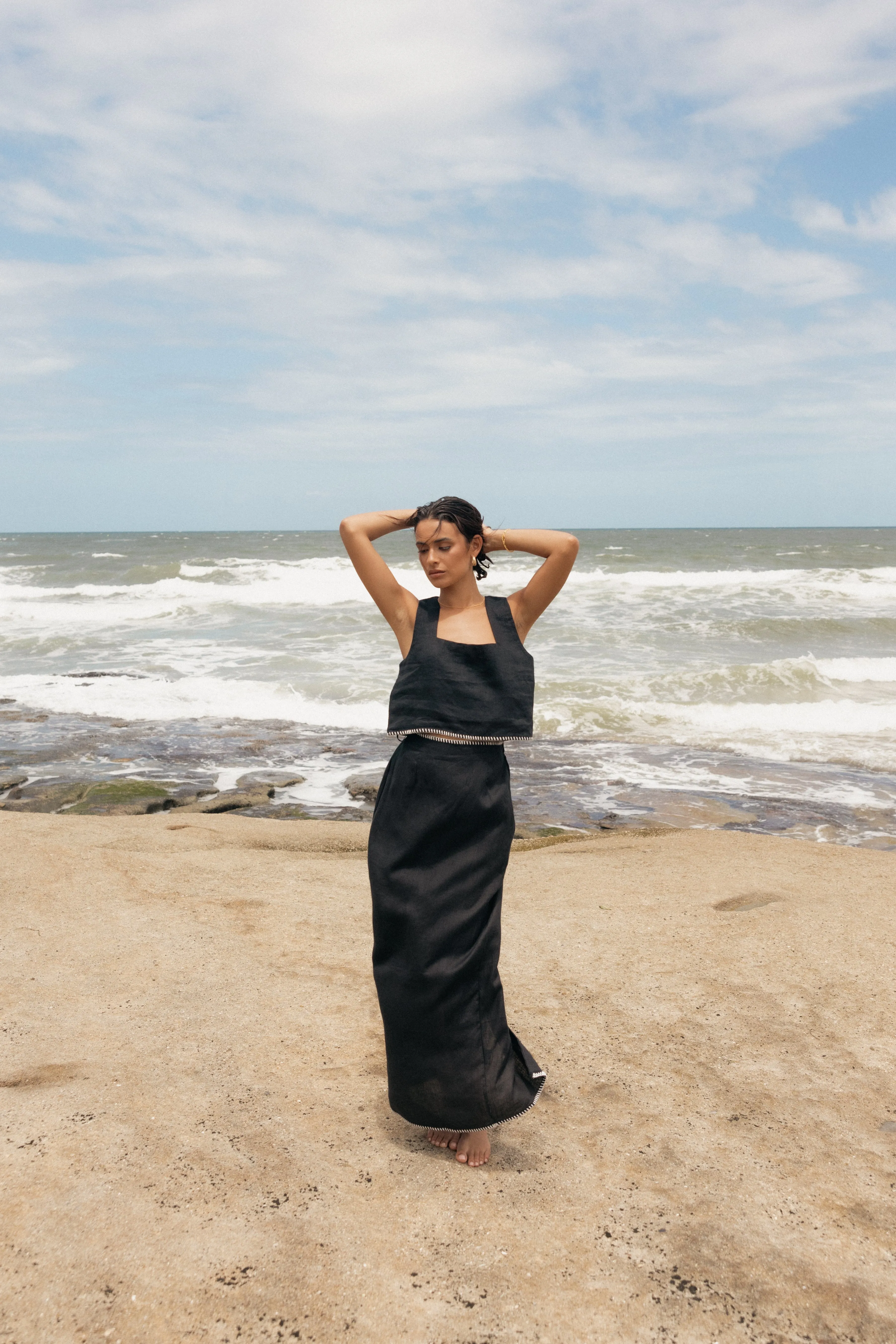 Odette Midi Skirt - Black sold by Petal & Pup product image thumbnail 2