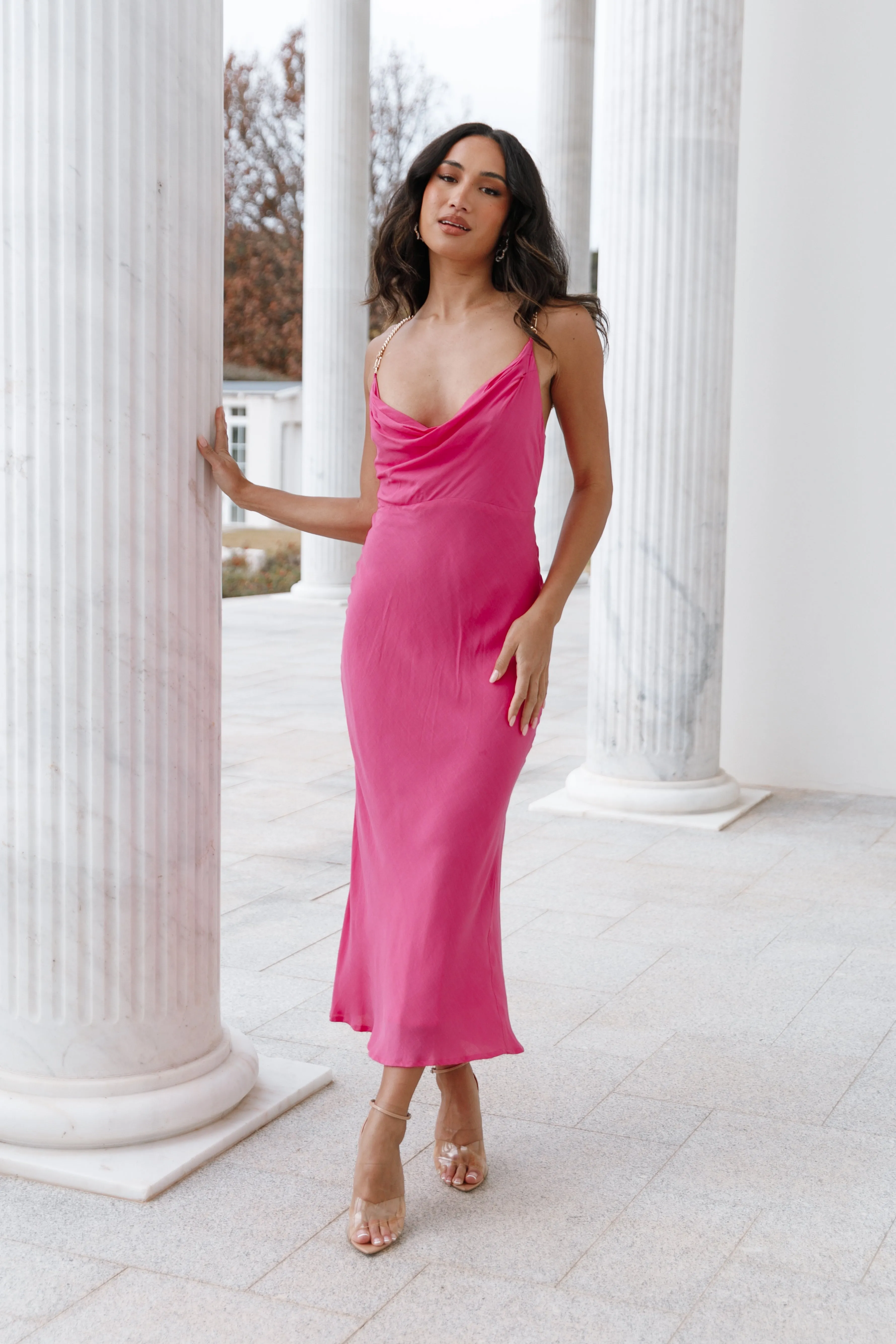 Khaleesi Slip Midi Dress - Pink sold by Petal & Pup