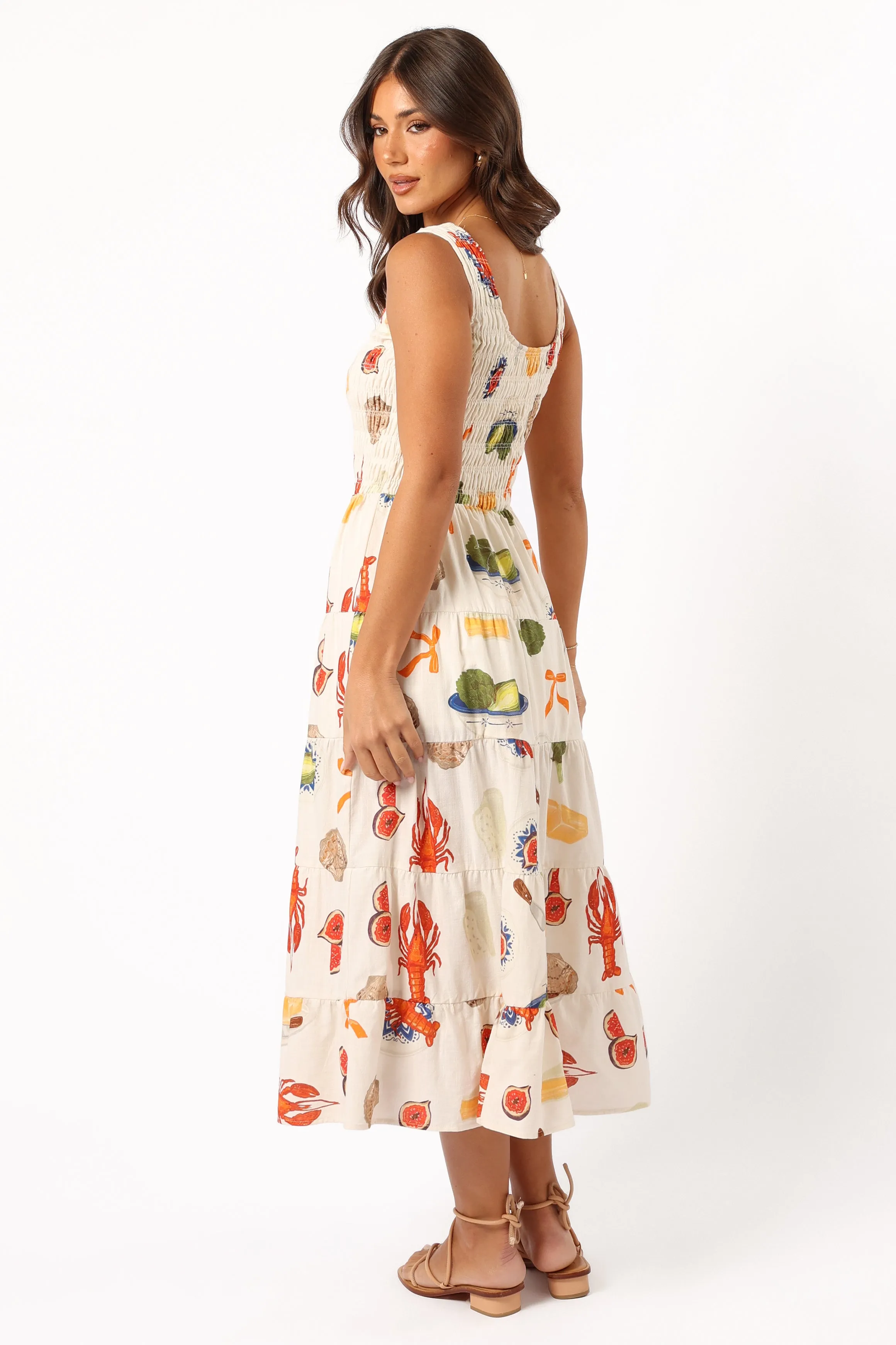 Starlette Midi Dress - Cream Multi sold by Petal & Pup product image thumbnail 5