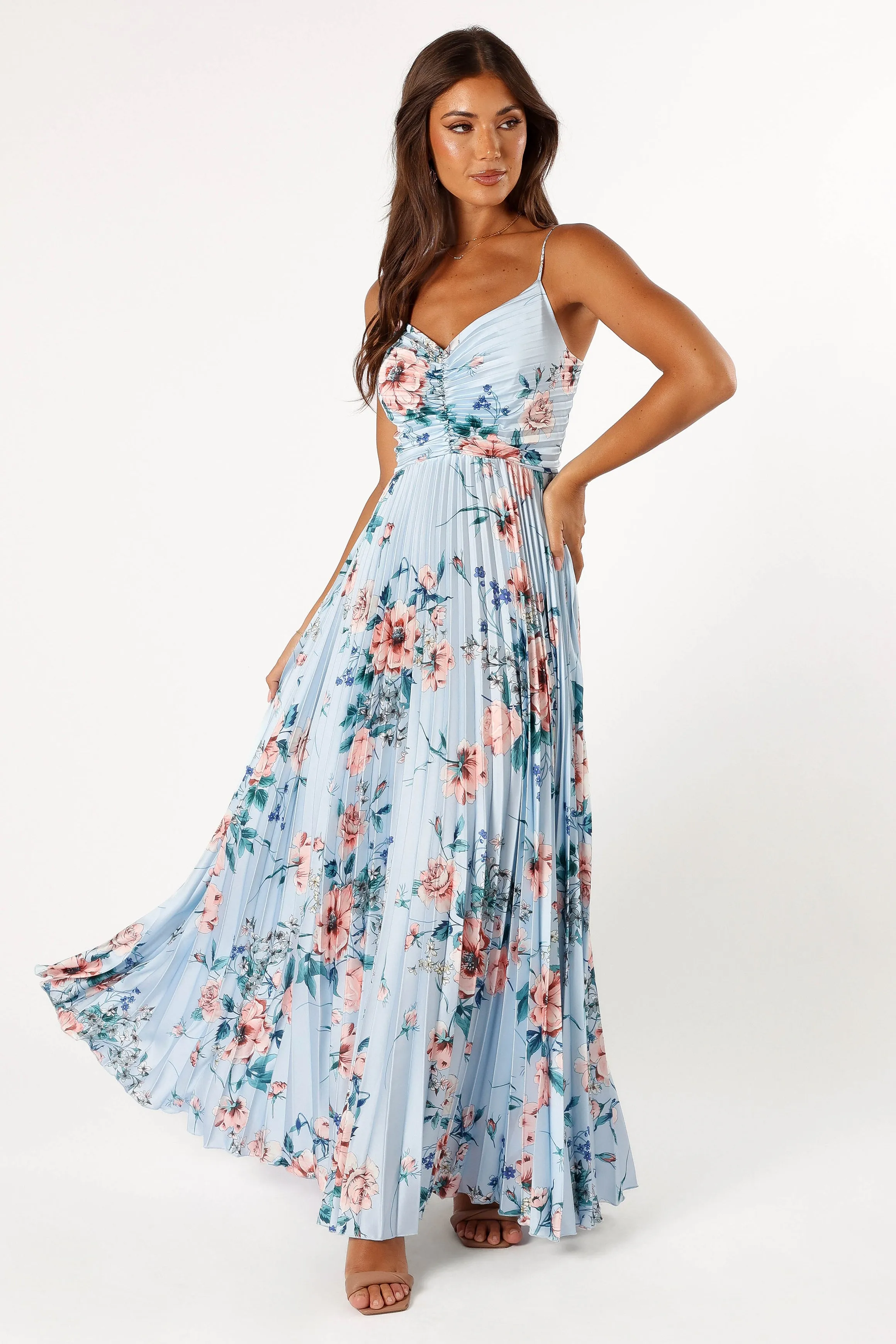 Naira Pleated Maxi Dress - Blue Floral sold by Petal & Pup product image thumbnail 3