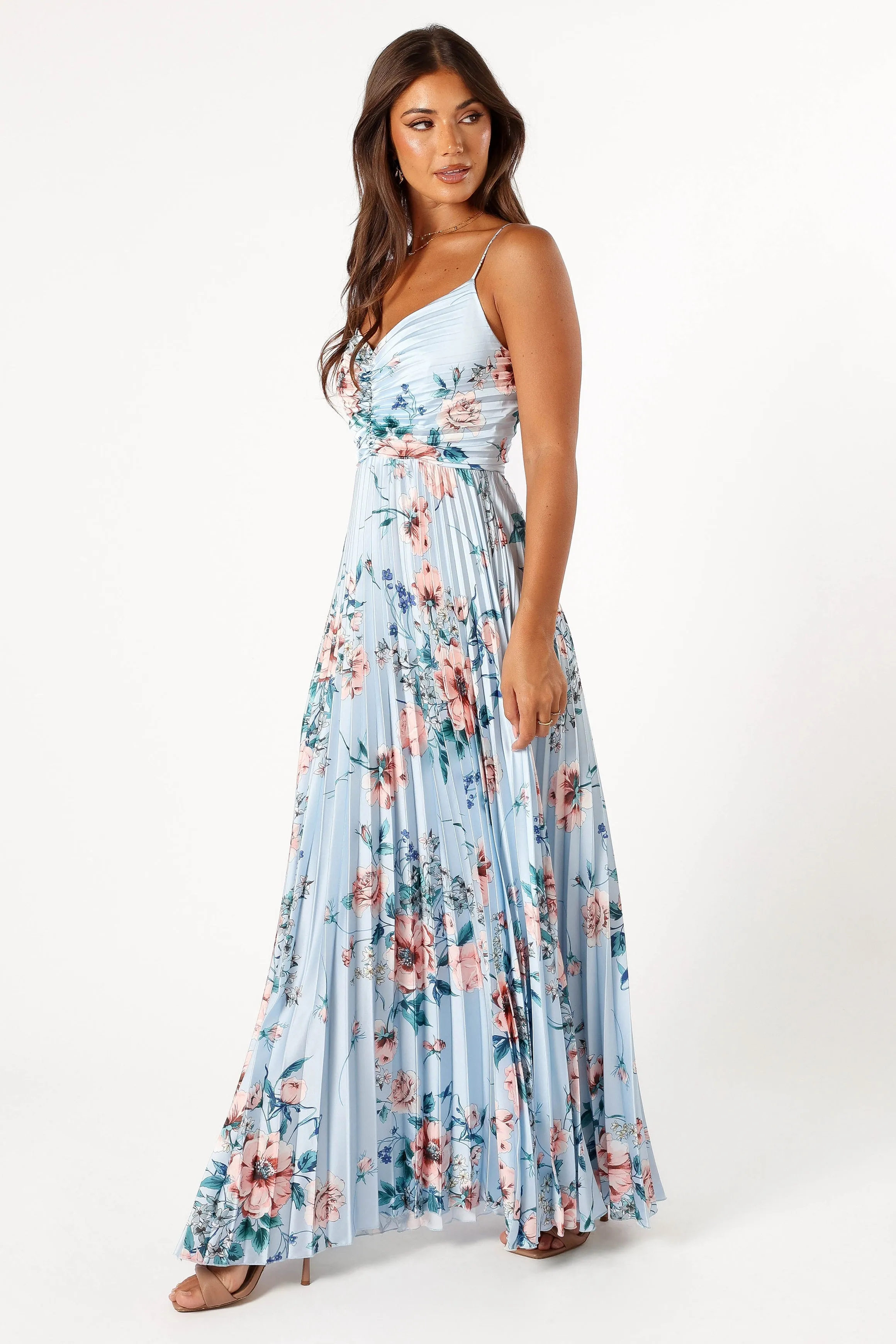 Naira Pleated Maxi Dress - Blue Floral sold by Petal & Pup product image thumbnail 5