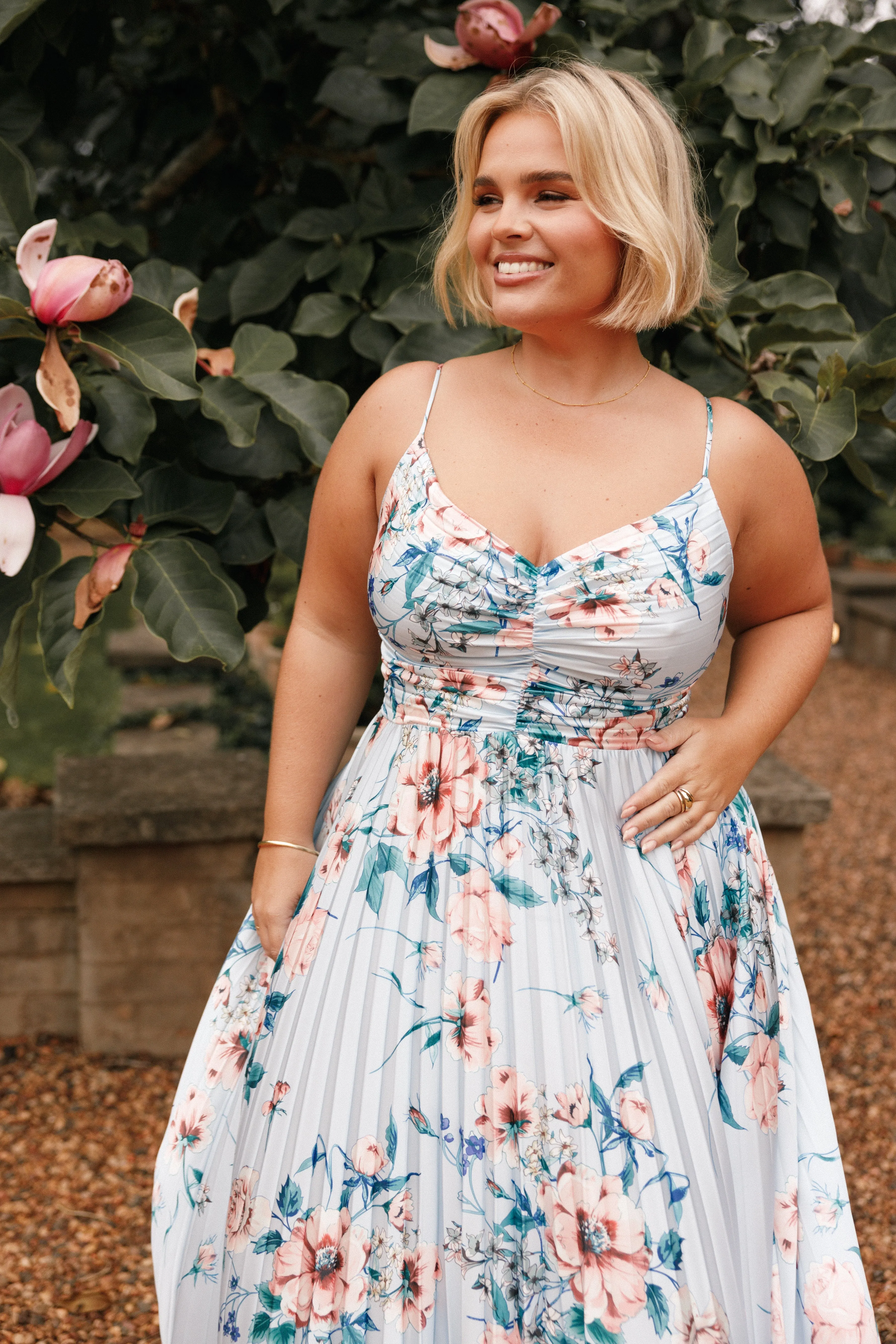 Naira Pleated Maxi Dress - Blue Floral sold by Petal & Pup product image thumbnail 2
