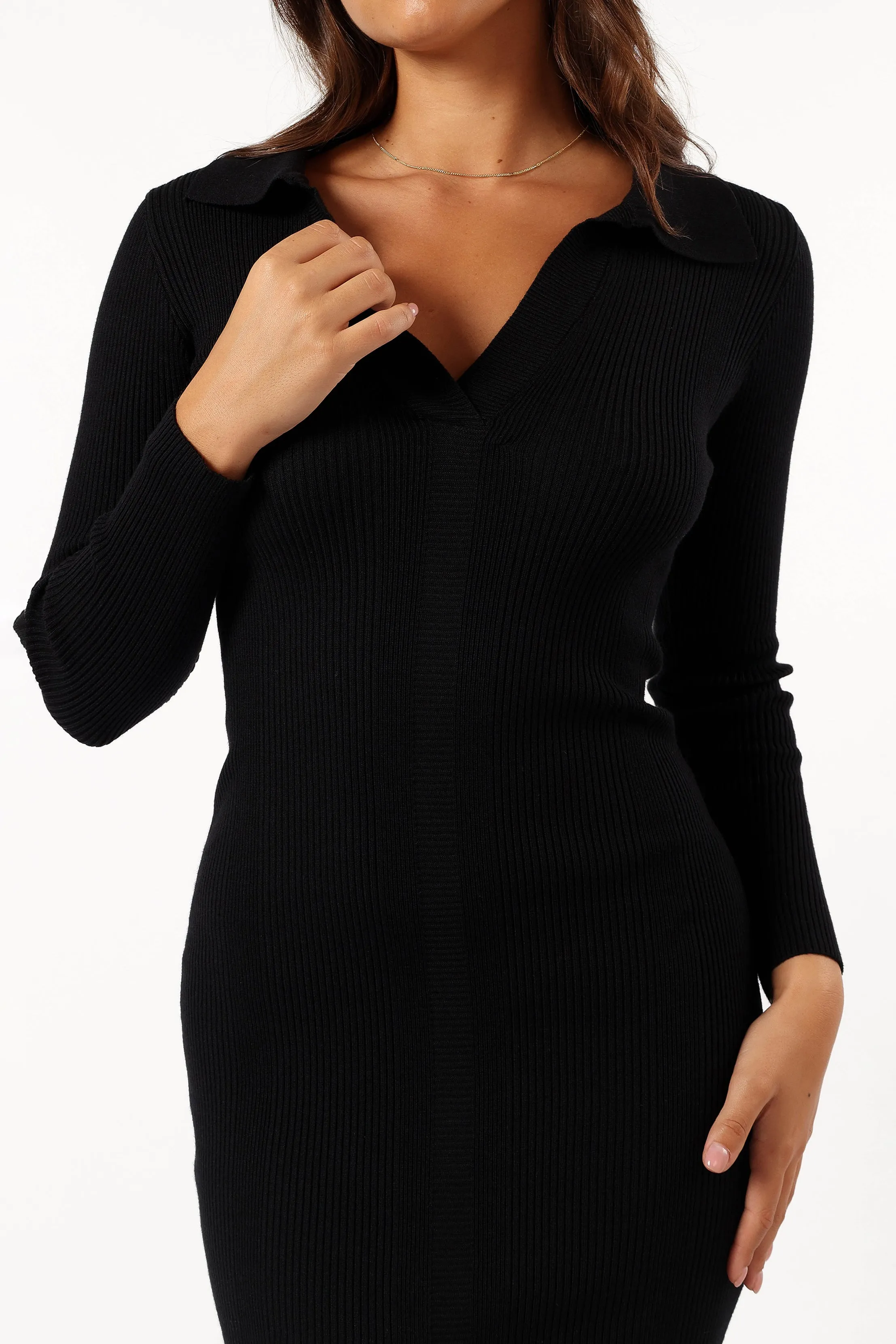Collins Long Sleeve Midi Dress - Black sold by Petal & Pup product image thumbnail 2