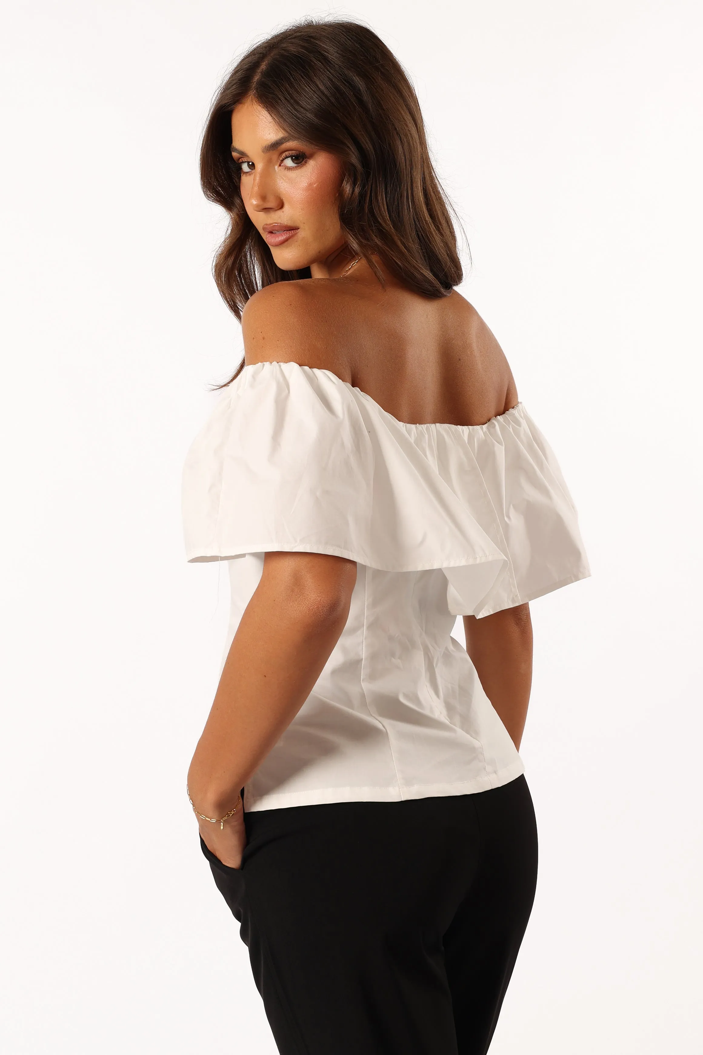 Emery Off The Shoulder Top - White sold by Petal & Pup product image thumbnail 4