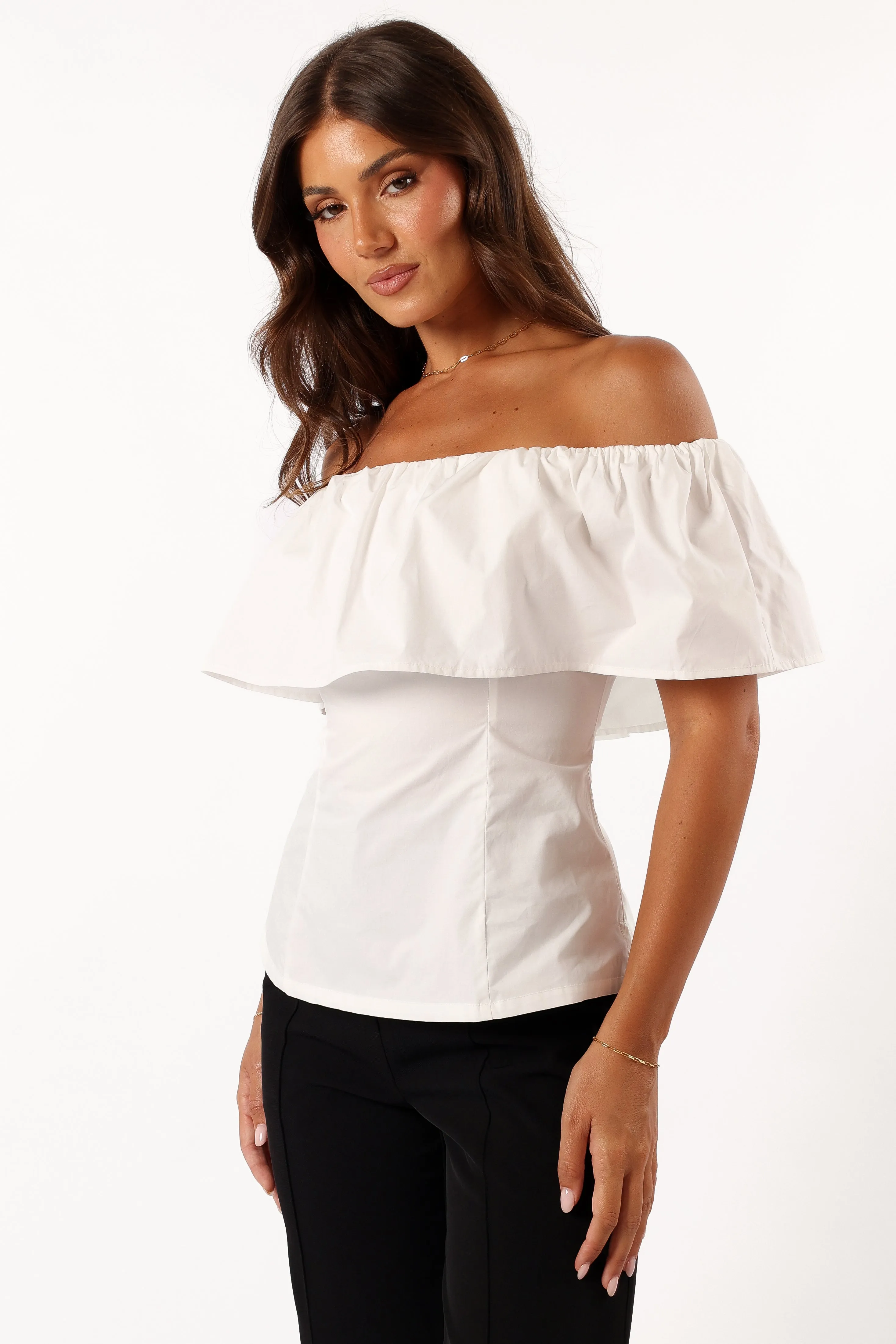 Emery Off The Shoulder Top - White sold by Petal & Pup product image thumbnail 3