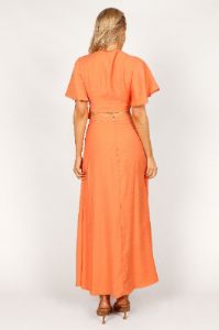 Alaia Wrap Skirt Two Piece Set - Orange Sorbet sold by Petal & Pup