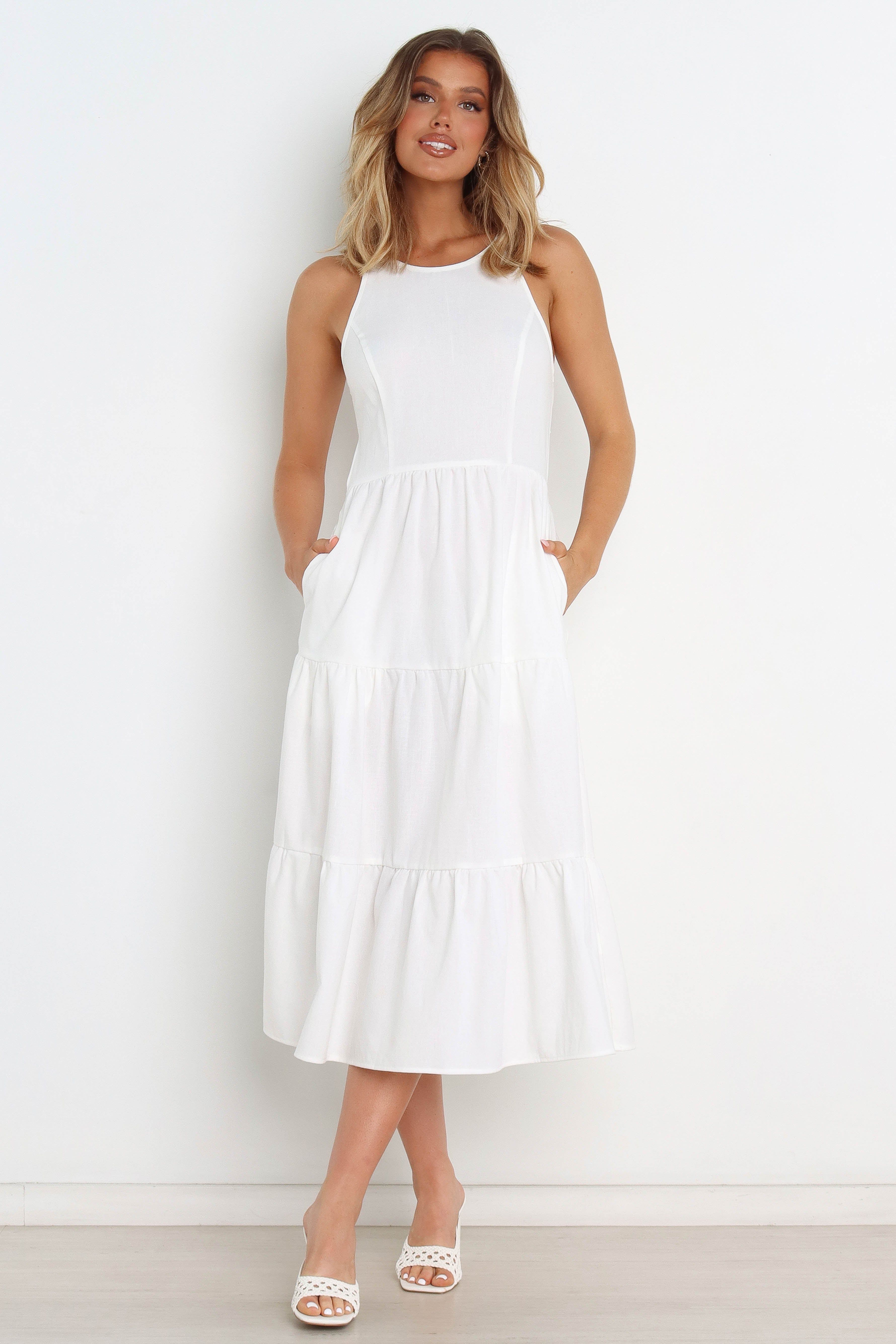Karine Dress - White sold by Petal & Pup