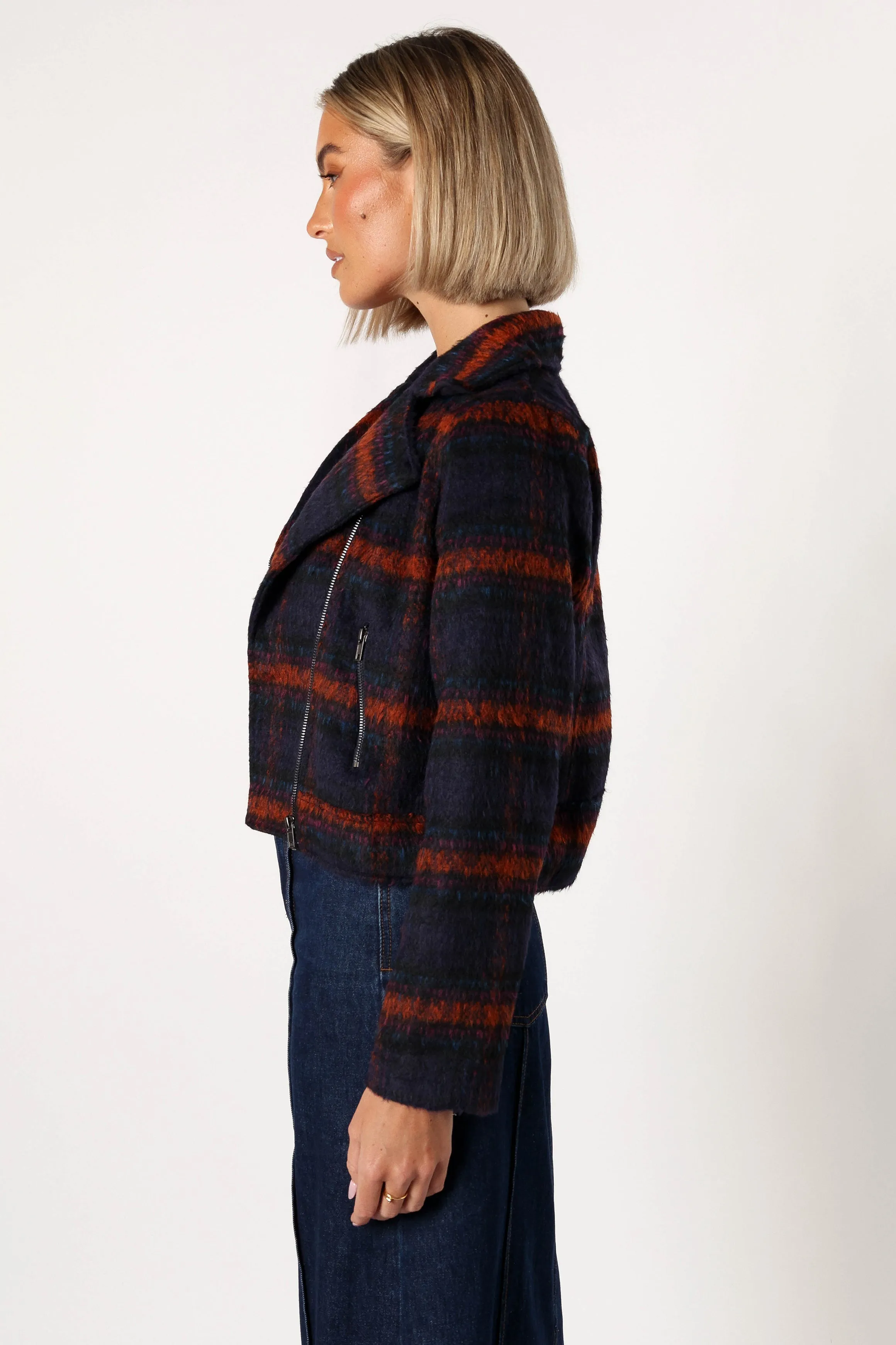 Logan Plaid Jacket - Navy/Teal sold by Petal & Pup product image thumbnail 2