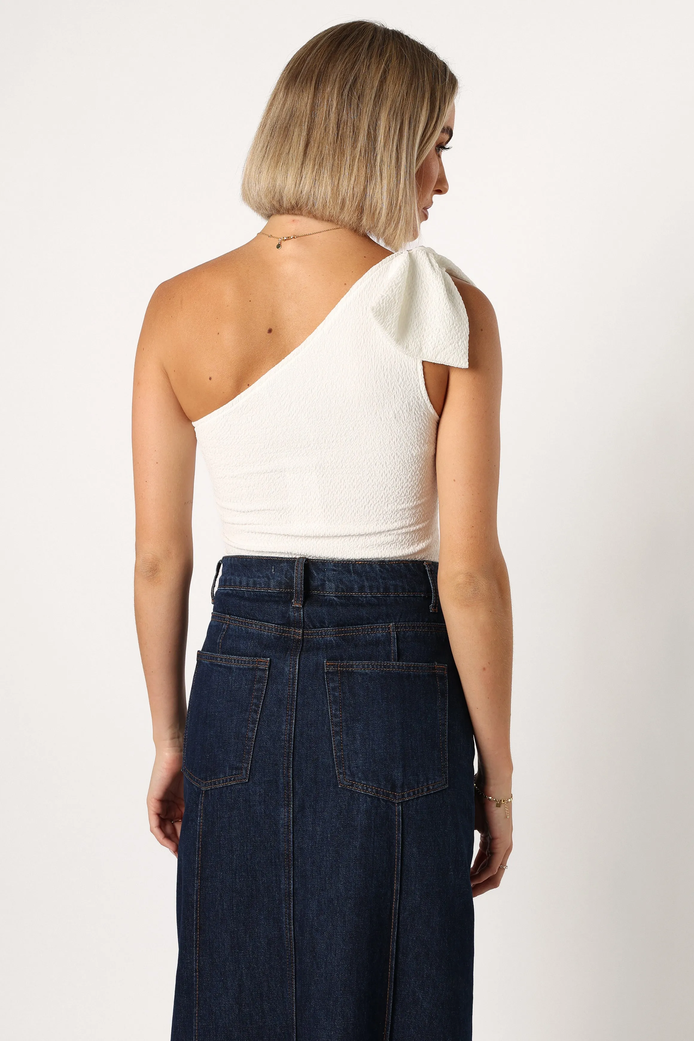 Jordana One Shoulder Bodysuit - White sold by Petal & Pup product image thumbnail 4