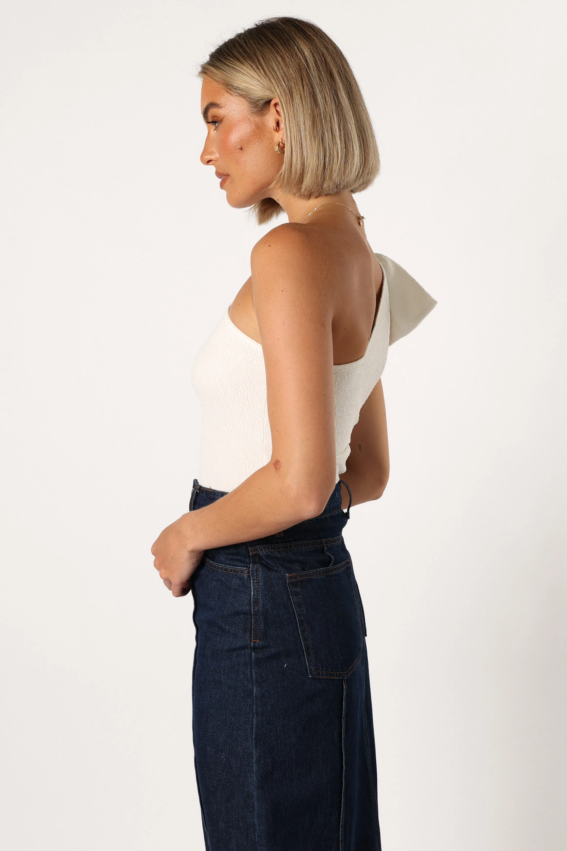 Jordana One Shoulder Bodysuit - White sold by Petal & Pup product image thumbnail 5