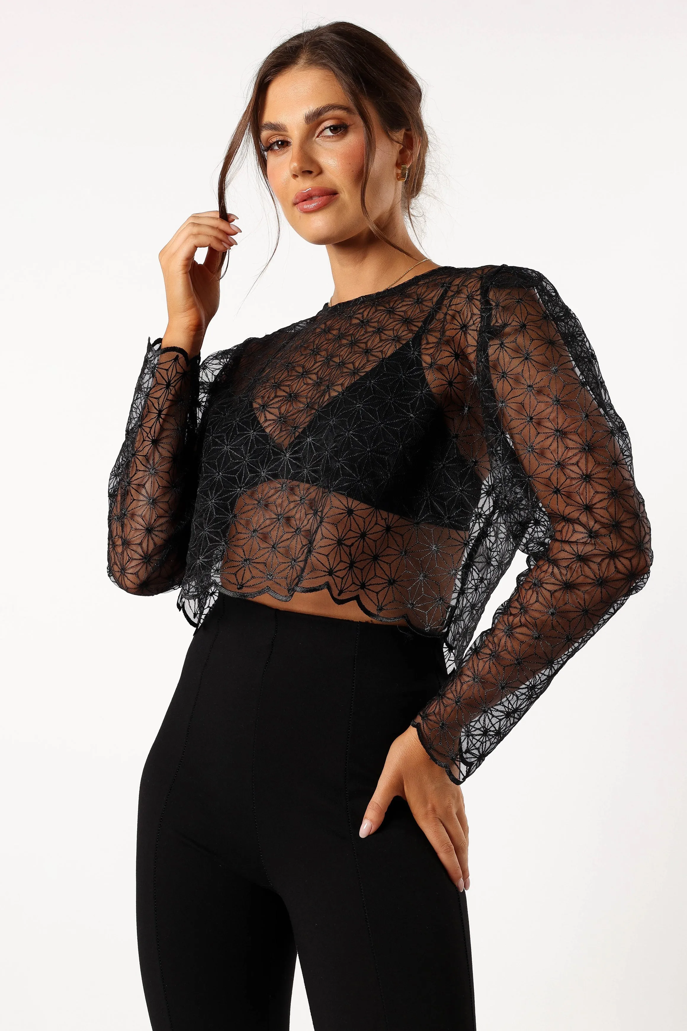 Gwen Embellished Top - Black sold by Petal & Pup product image thumbnail 2