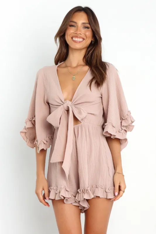 Nia Romper - Beige sold by Petal & Pup