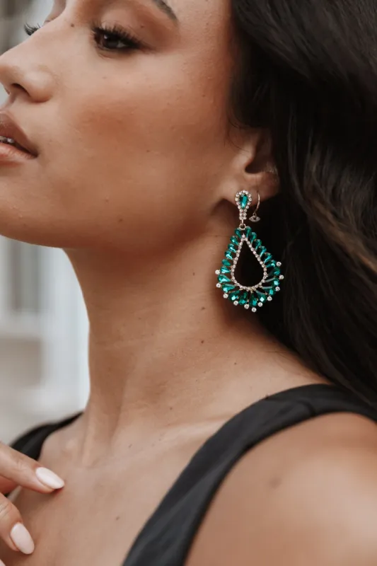 Meygan Tear Drop Statement Earring - Green sold by Petal & Pup