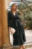 PIppa Long SLeeve Midi Dress - Black sold by Petal & Pup