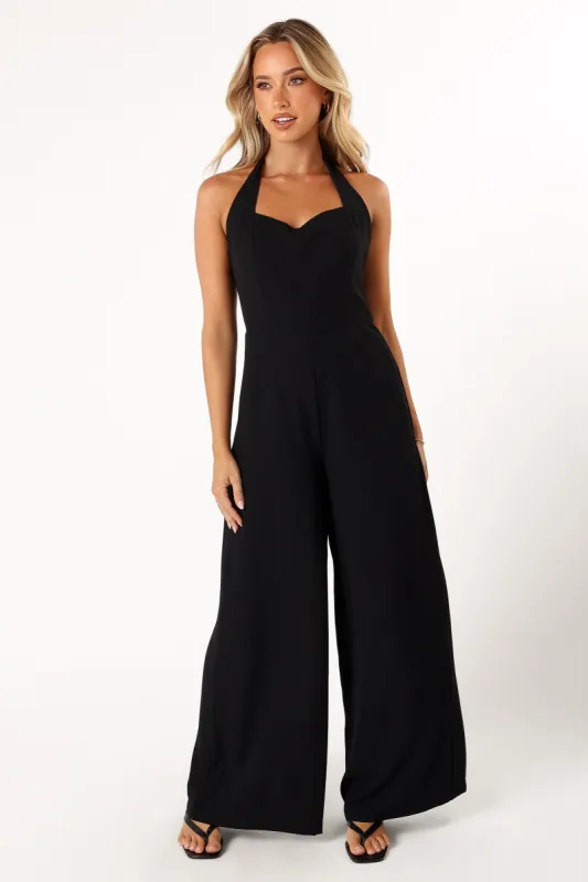 Mathias Halterneck Jumpsuit - Black sold by Petal & Pup