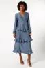 Pippa Long Sleeve Midi Dress - Blue sold by Petal & Pup