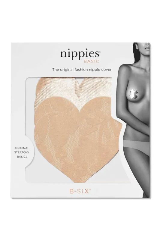 Nippies Basics Adhesive Nipple Covers Heart - Creme sold by Petal & Pup