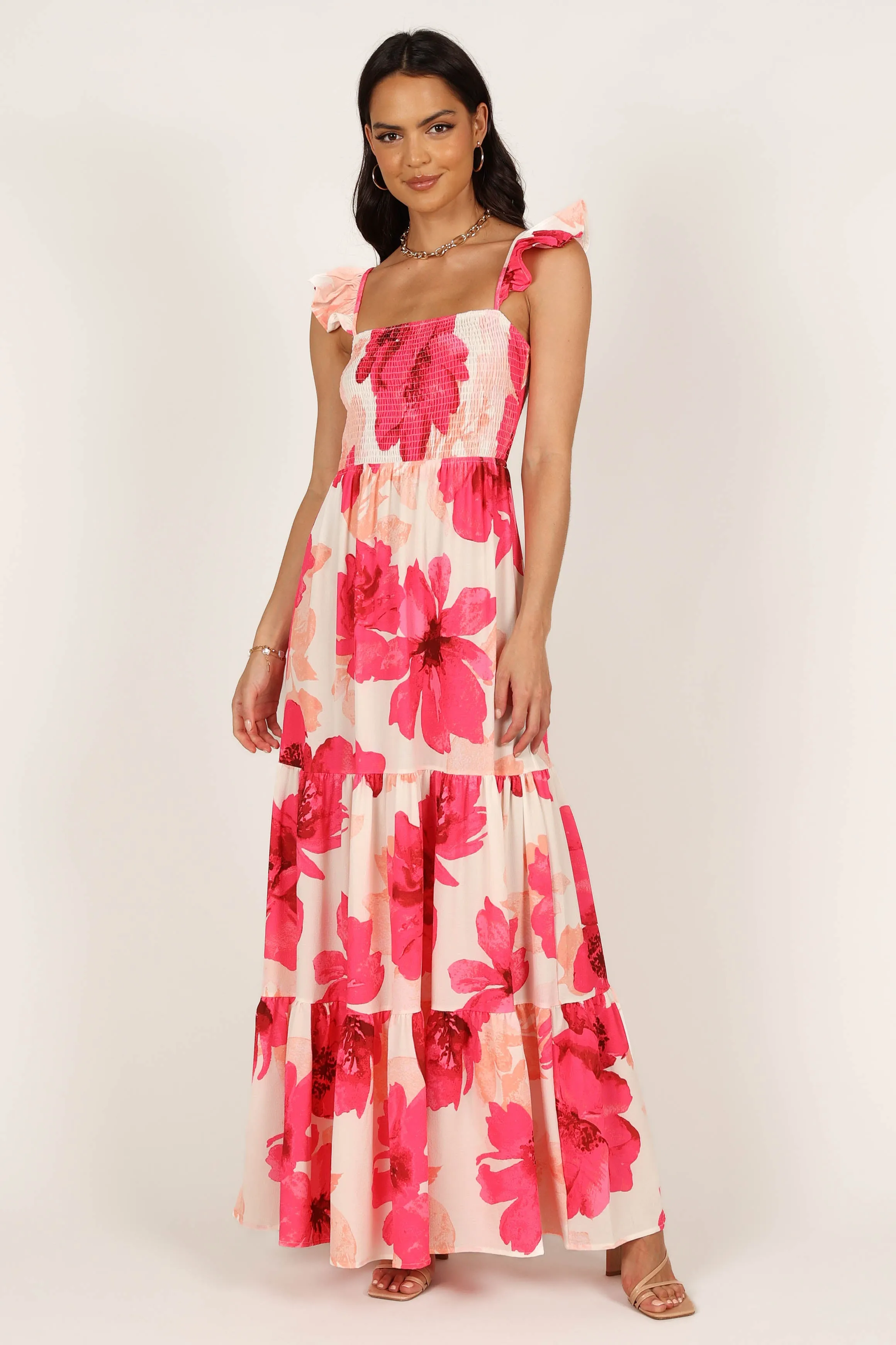 Tilly Shirred Maxi Dress - Pink sold by Petal & Pup