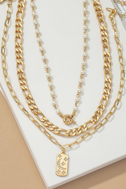 Andromeda Layered 3 Pack Necklace - Gold sold by Petal & Pup product image thumbnail 2