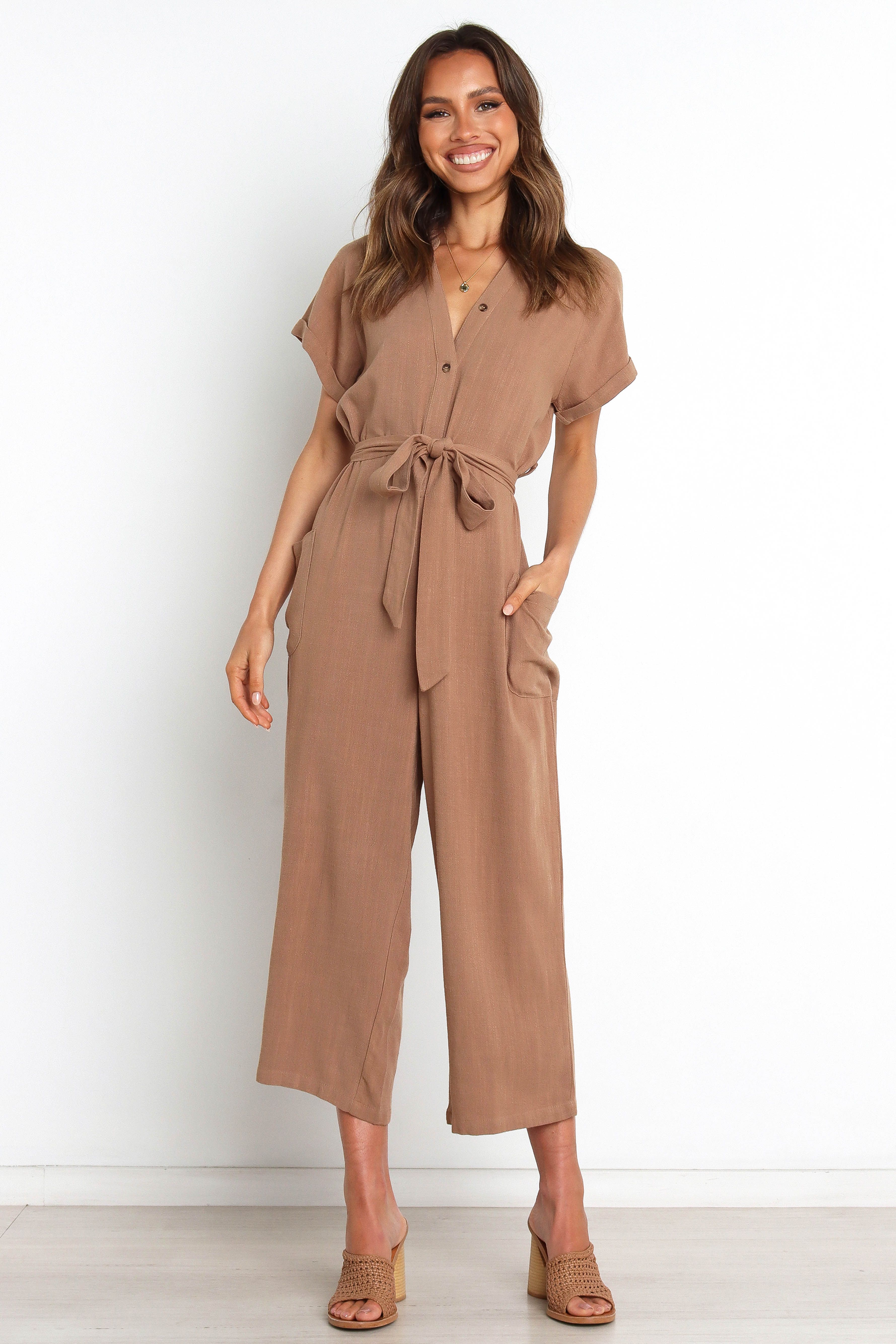 Maverick Jumpsuit - Mocha sold by Petal & Pup