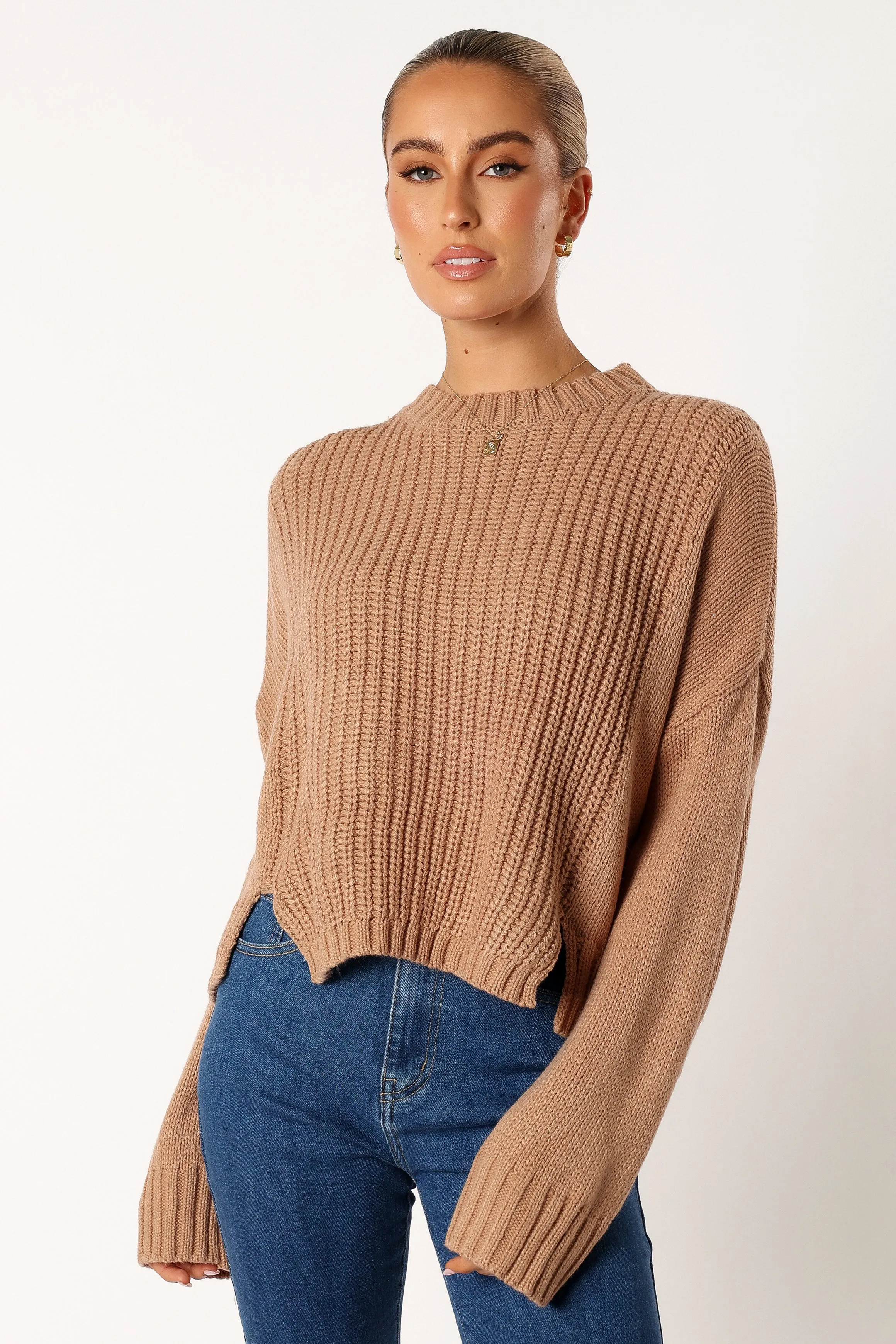 Arlette Textured Knit Sweater - Stone sold by Petal & Pup product image thumbnail 5