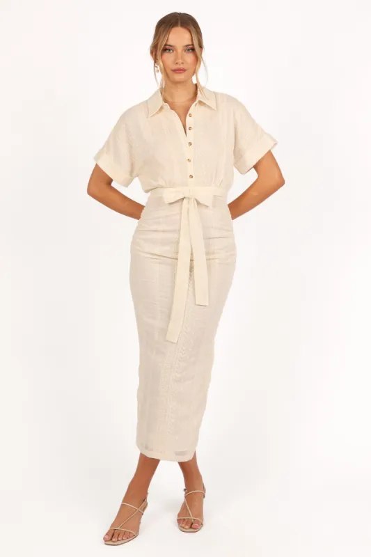 Adorlee Midi Dress - Cream sold by Petal & Pup